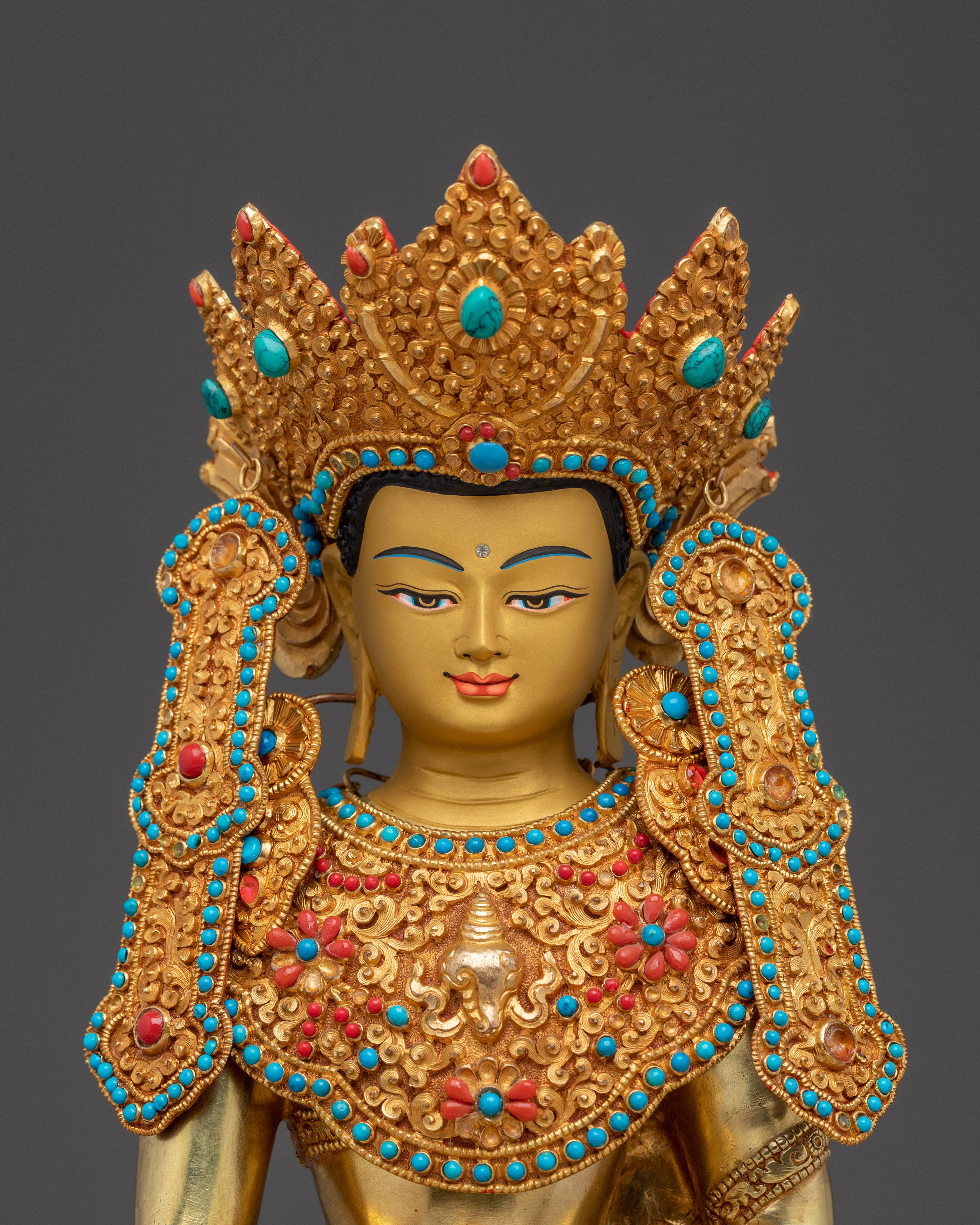 Crown Shakyamuni Buddha Handcrafted Art | Dharma King Shakyamuni