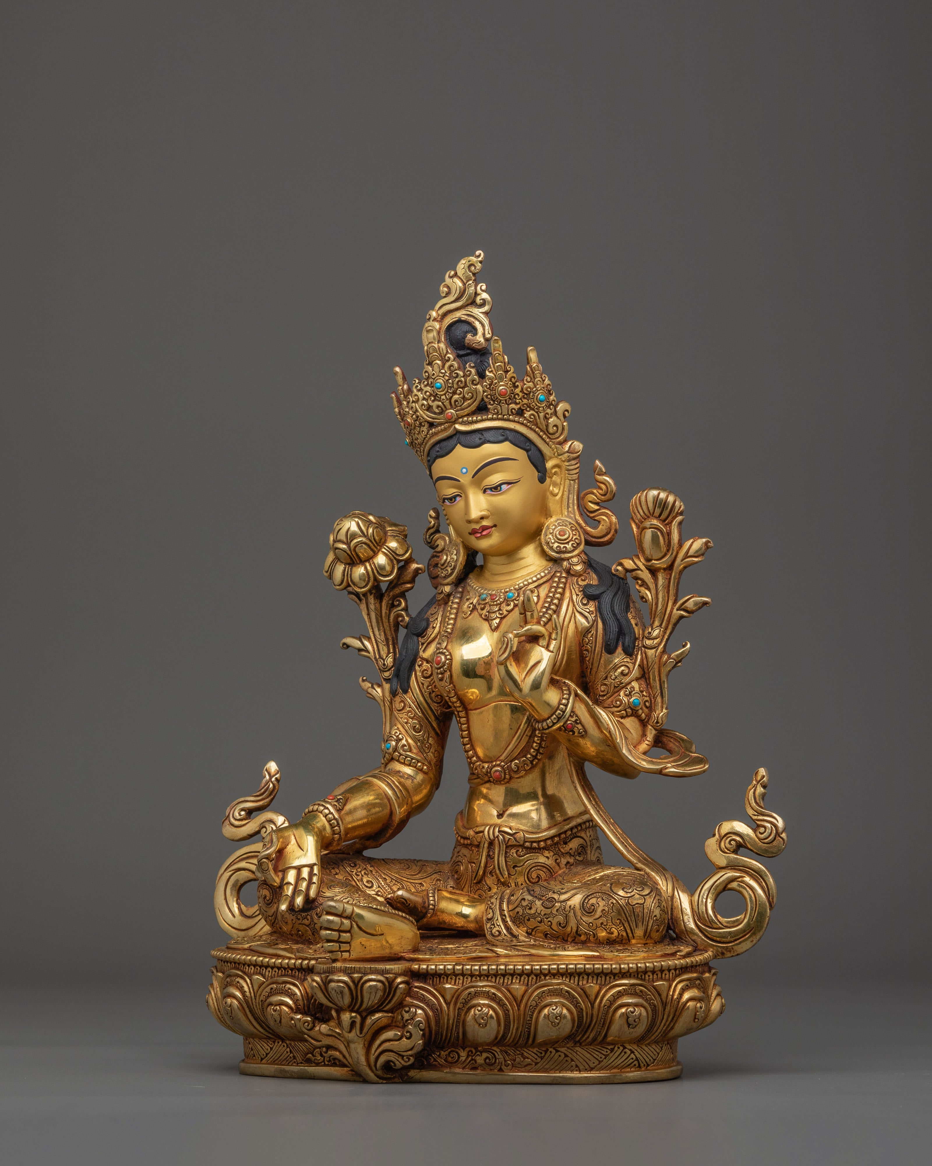 Radiant Green Tara Statue: Mother of All Buddhas