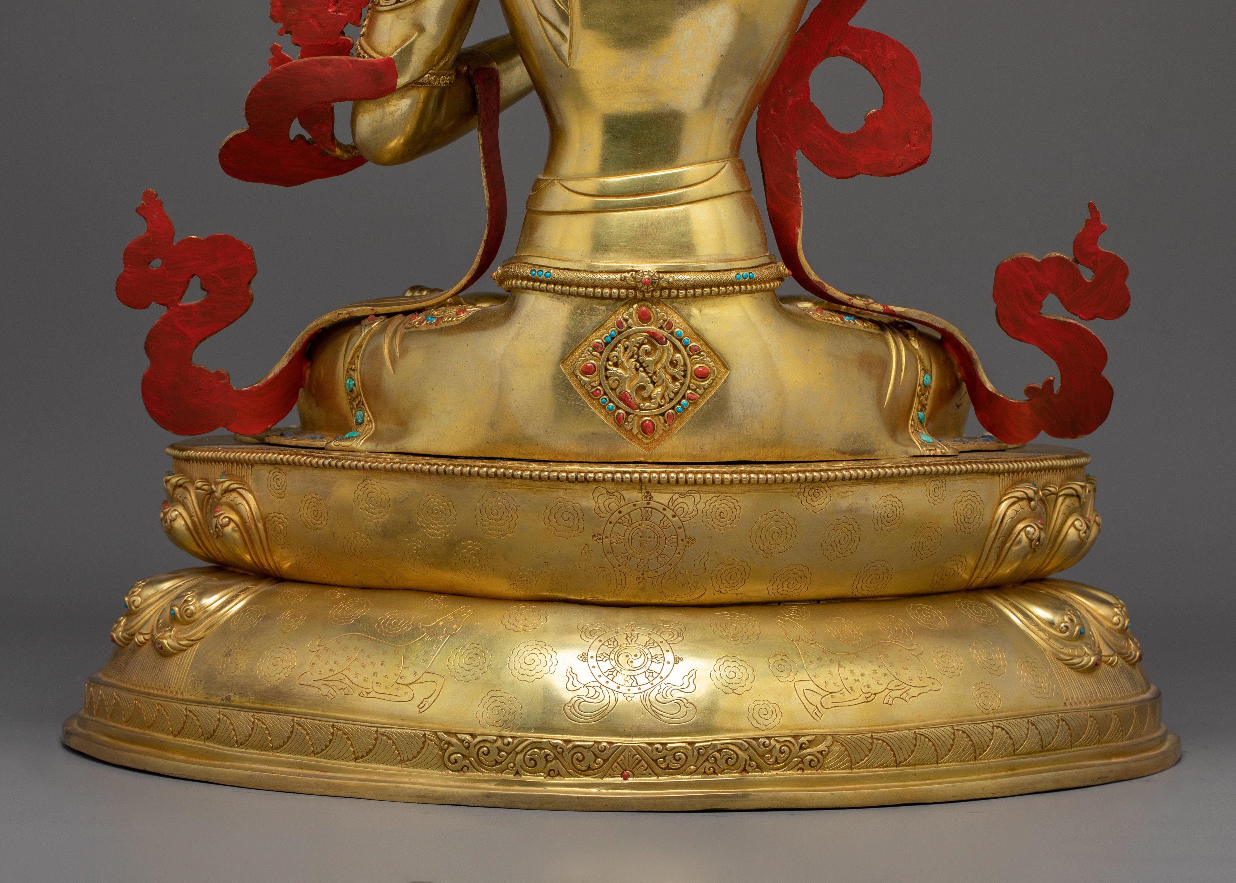 Manjushri, Dharma Sword Holder | Gold Gilded Tibetan Statue