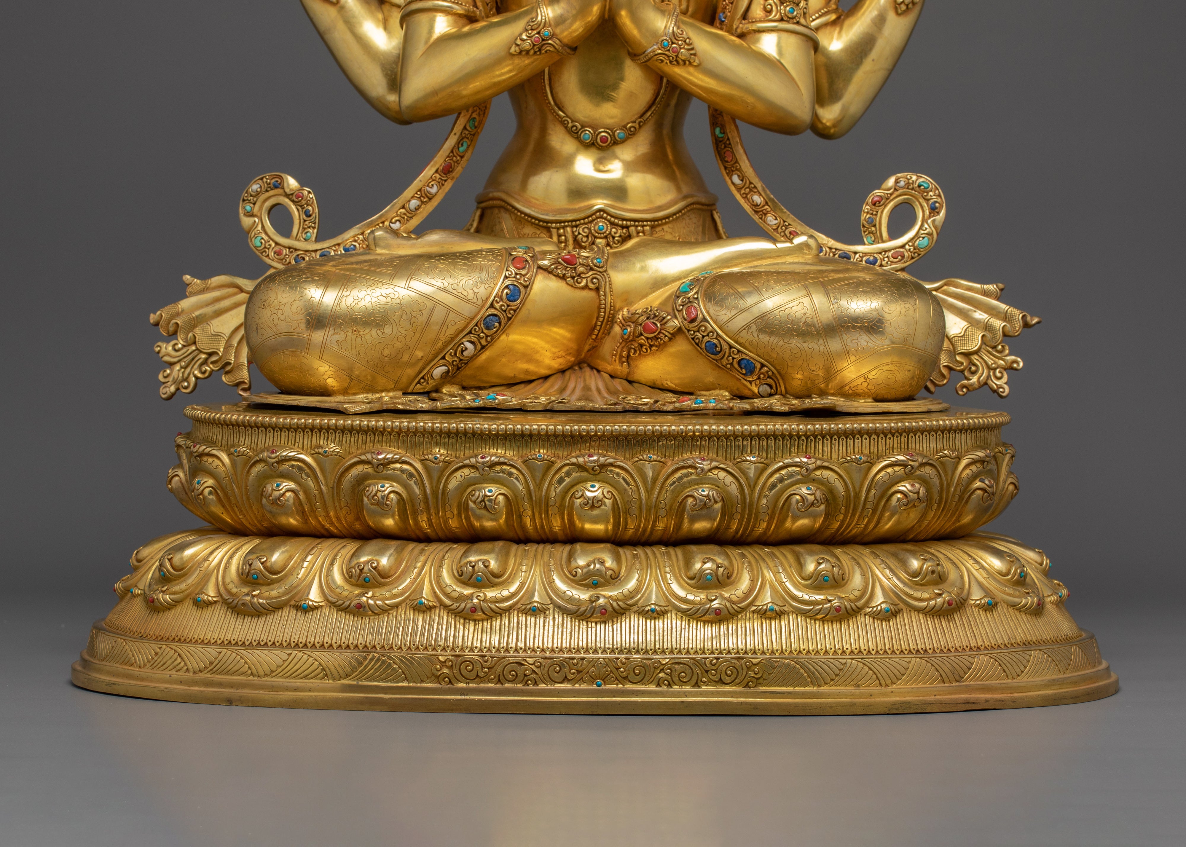 Graceful Chenrezig Sculpture | Handcrafted Nepali Artwork