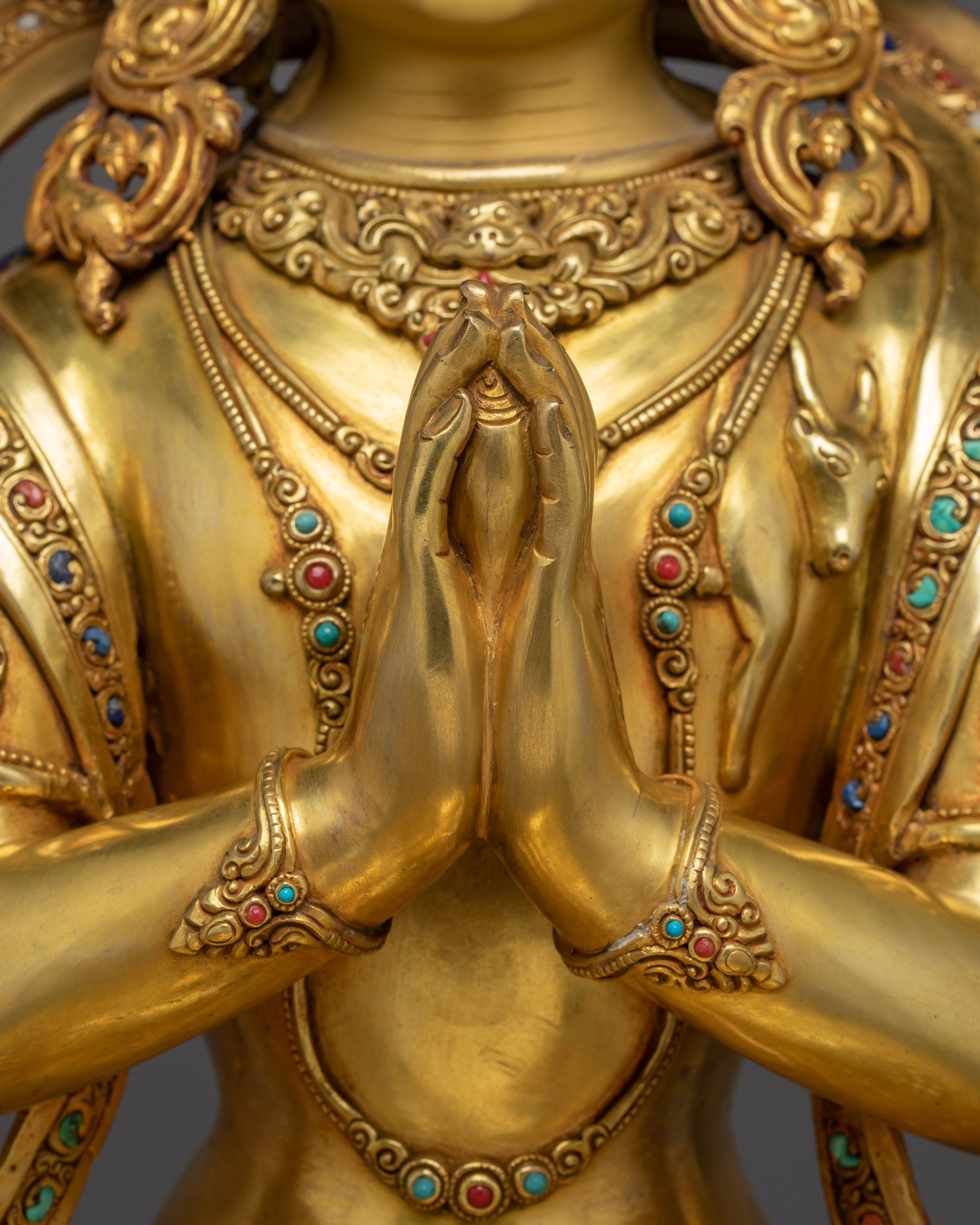 Graceful Chenrezig Sculpture | Handcrafted Nepali Artwork