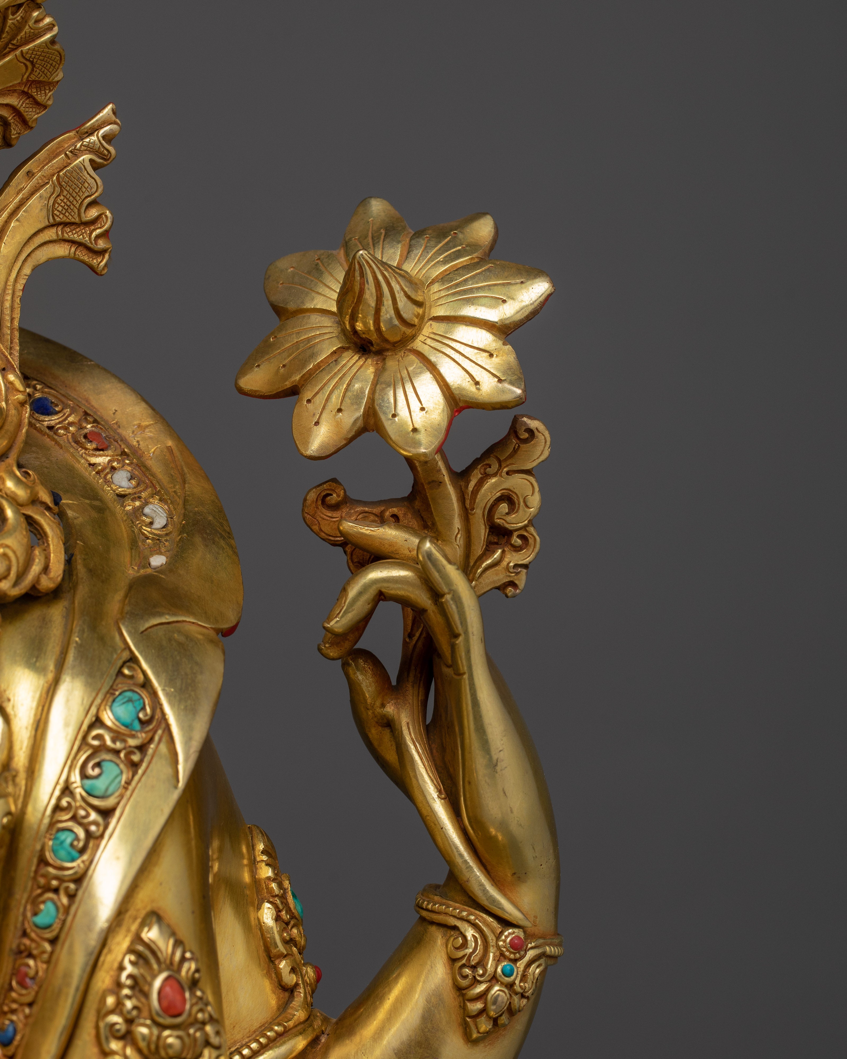 Graceful Chenrezig Sculpture | Handcrafted Nepali Artwork