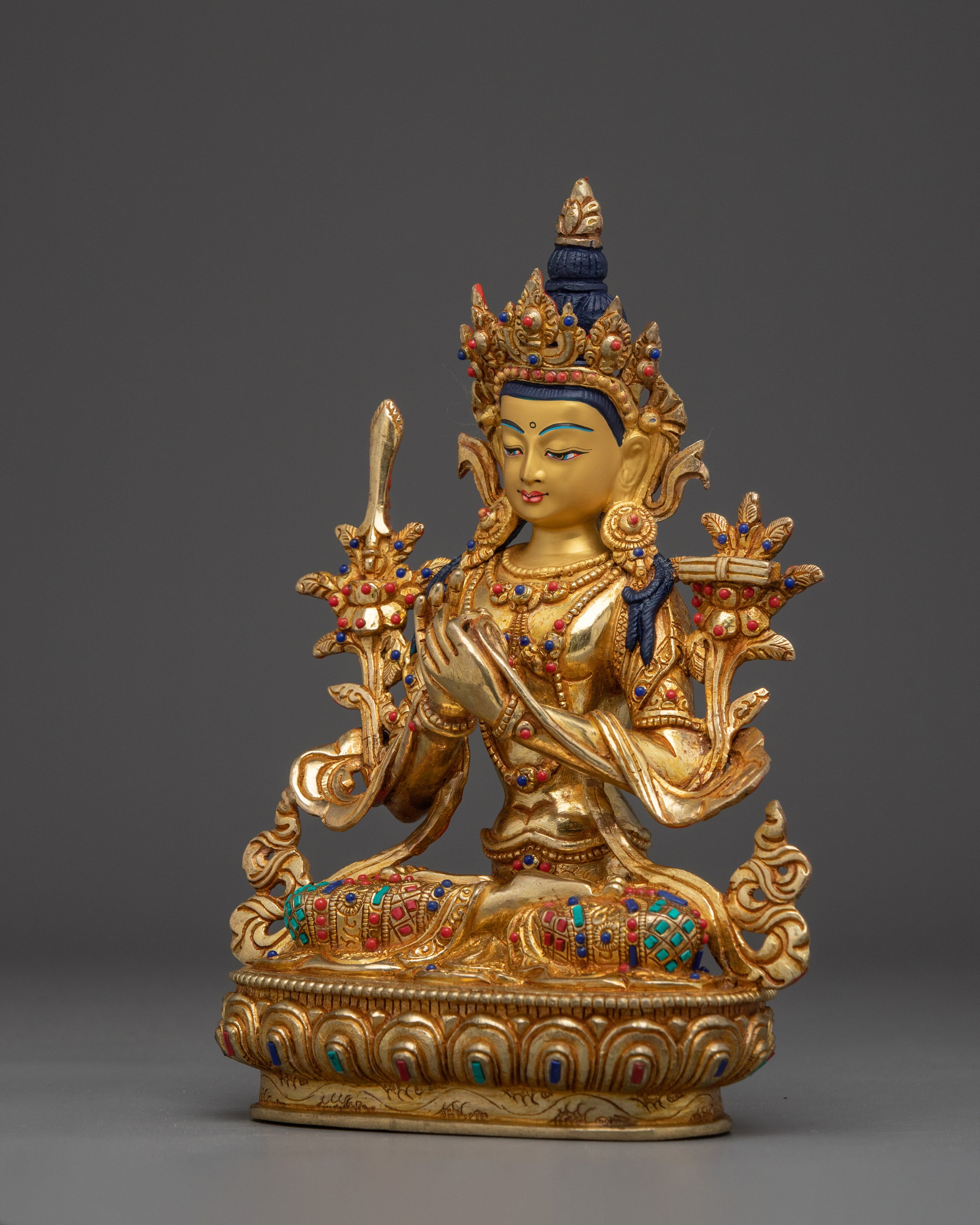 Manjushri, Enlightenment Guide | Handcrafted Nepali Statue