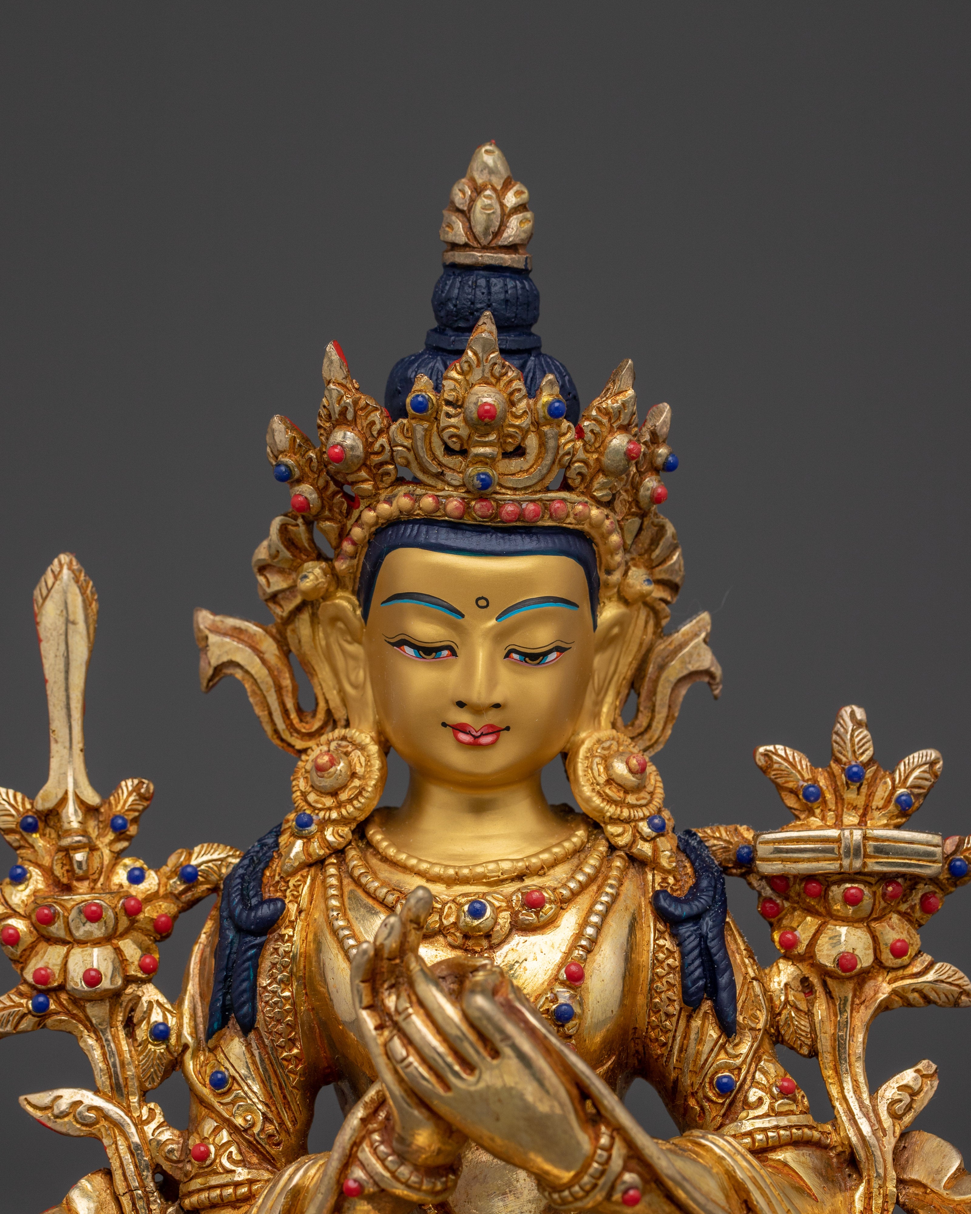 Sacred Set of Manjushri Statues for Wisdom, Knowledge, and Compassion