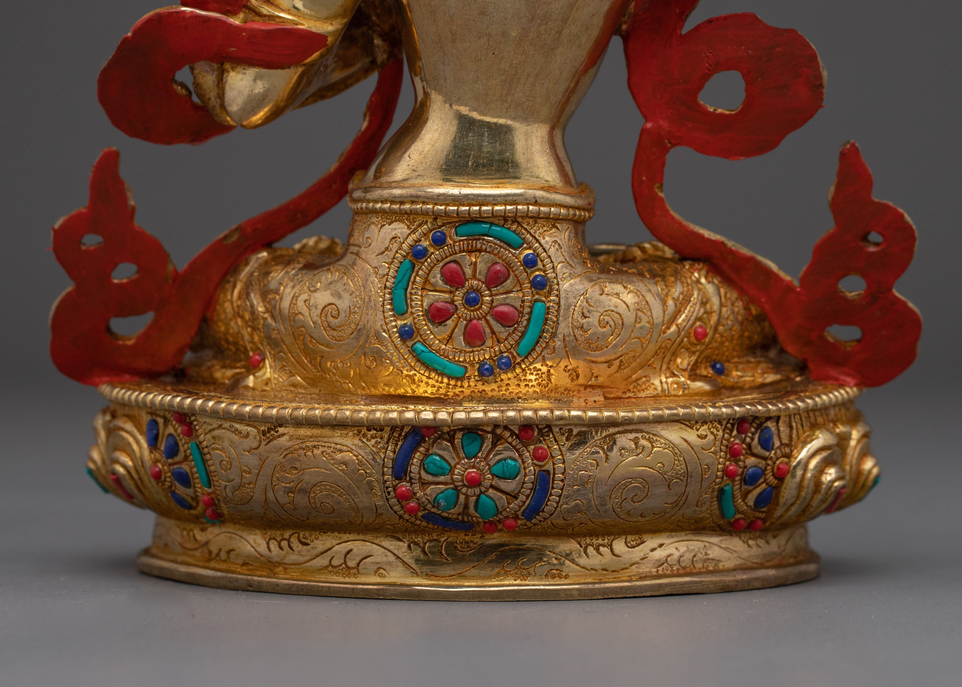 Manjushri, Flame of Wisdom | Gold Gilded Tibetan Icon