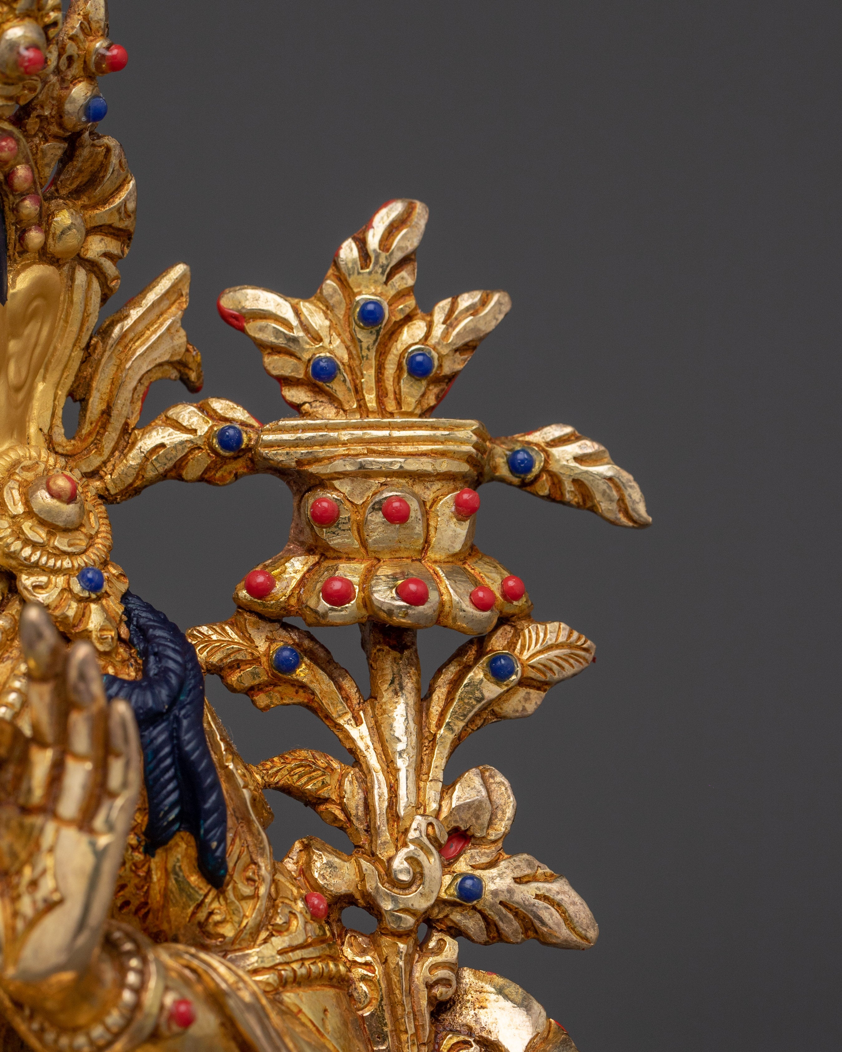 Manjushri, Flame of Wisdom | Gold Gilded Tibetan Icon