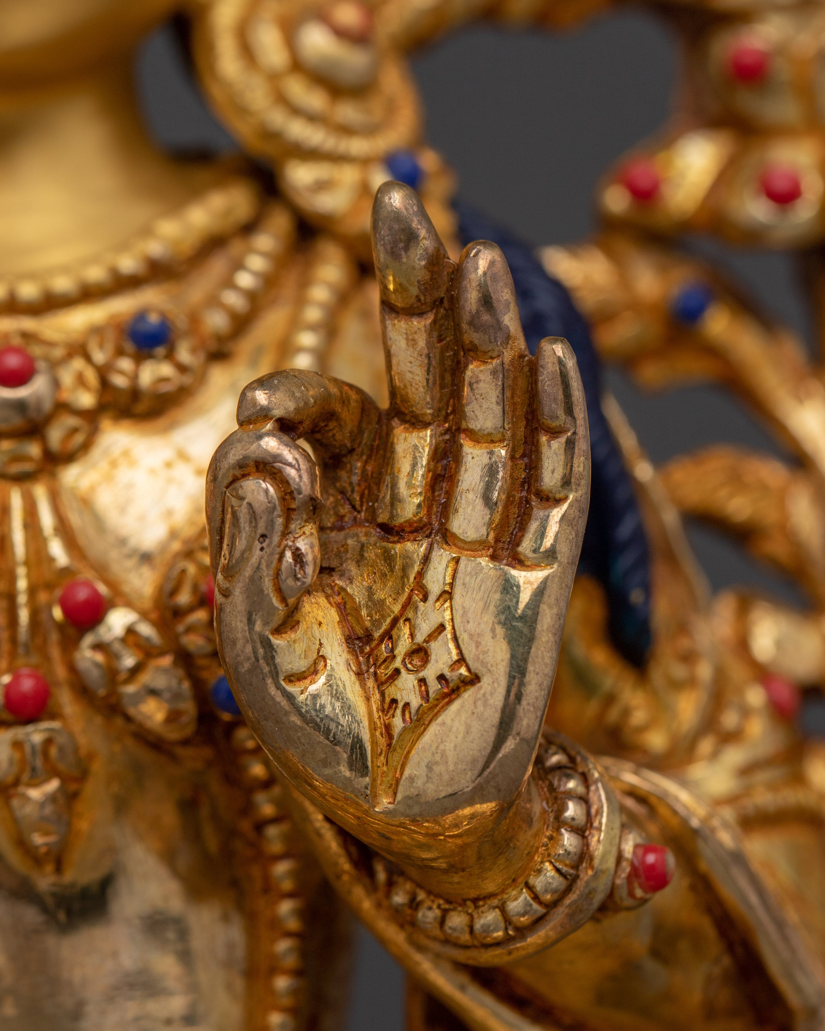 Manjushri, Flame of Wisdom | Gold Gilded Tibetan Icon