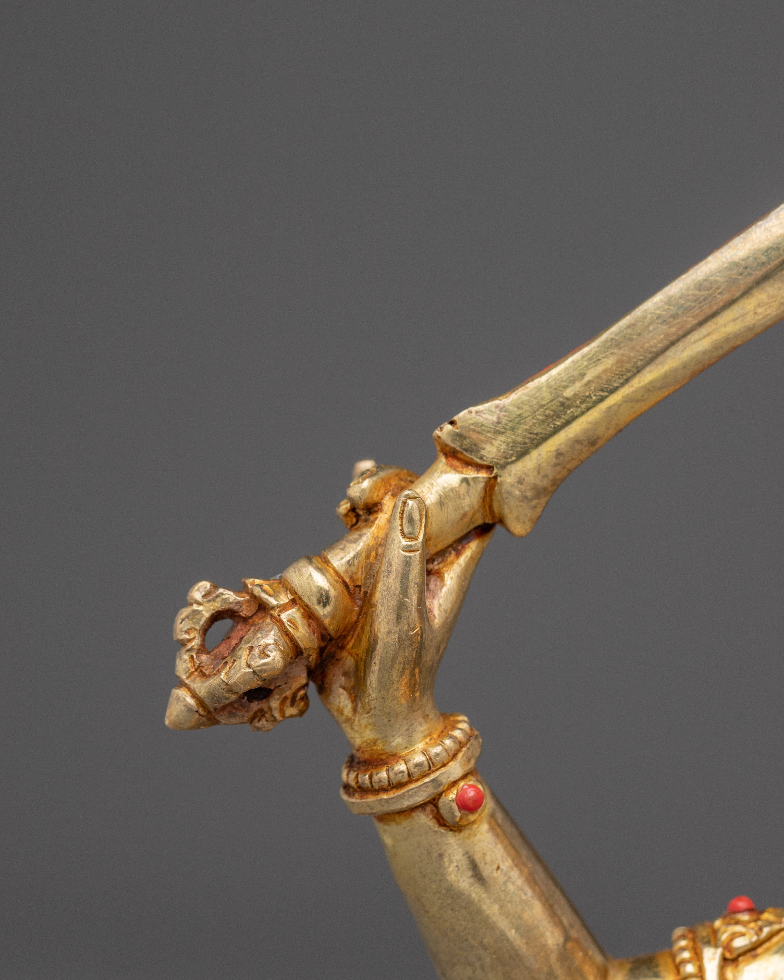 Manjushri, Guardian of Wisdom and Dharma | Gold Gilded Tibetan Icon