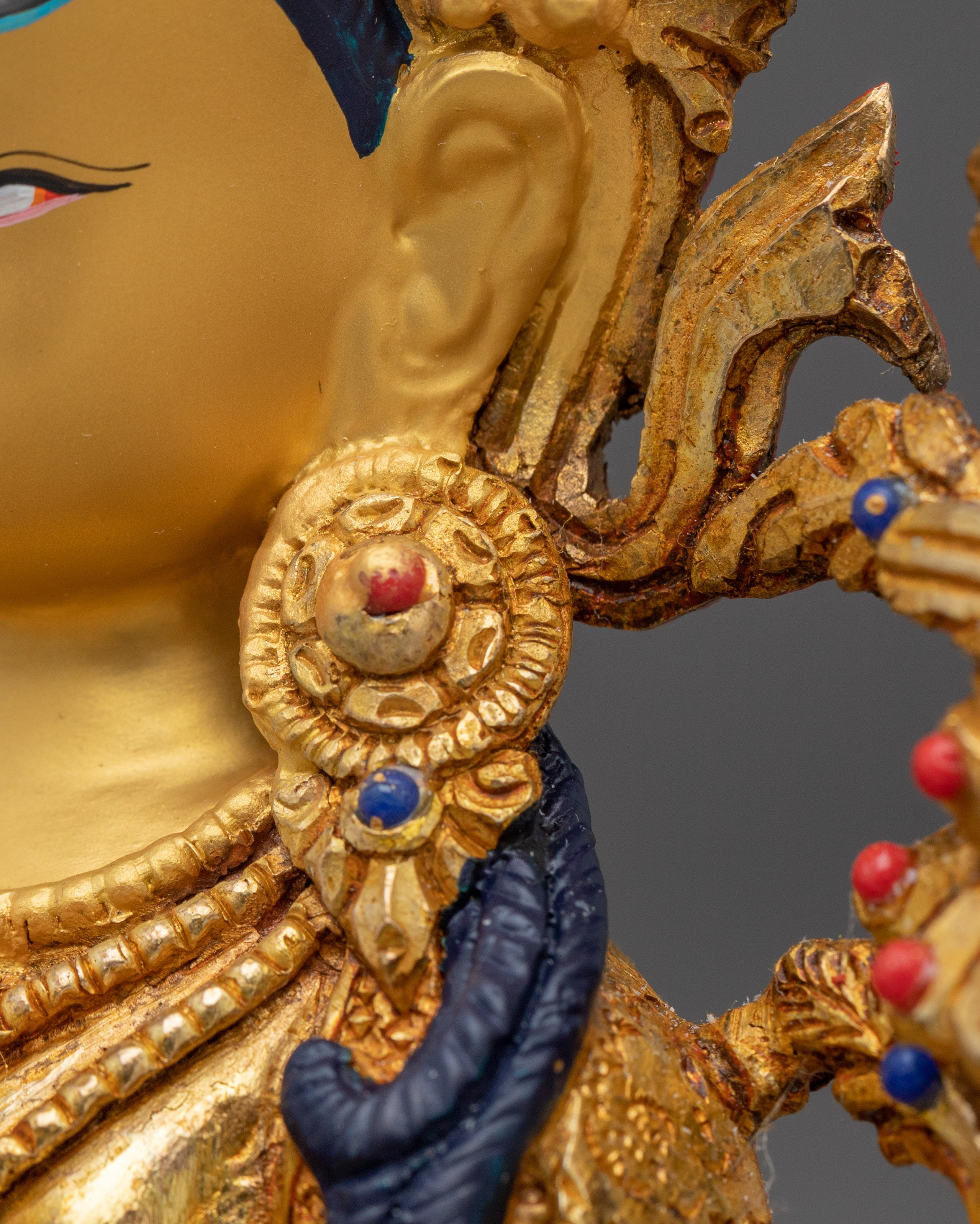 Manjushri, Guardian of Wisdom and Dharma | Gold Gilded Tibetan Icon