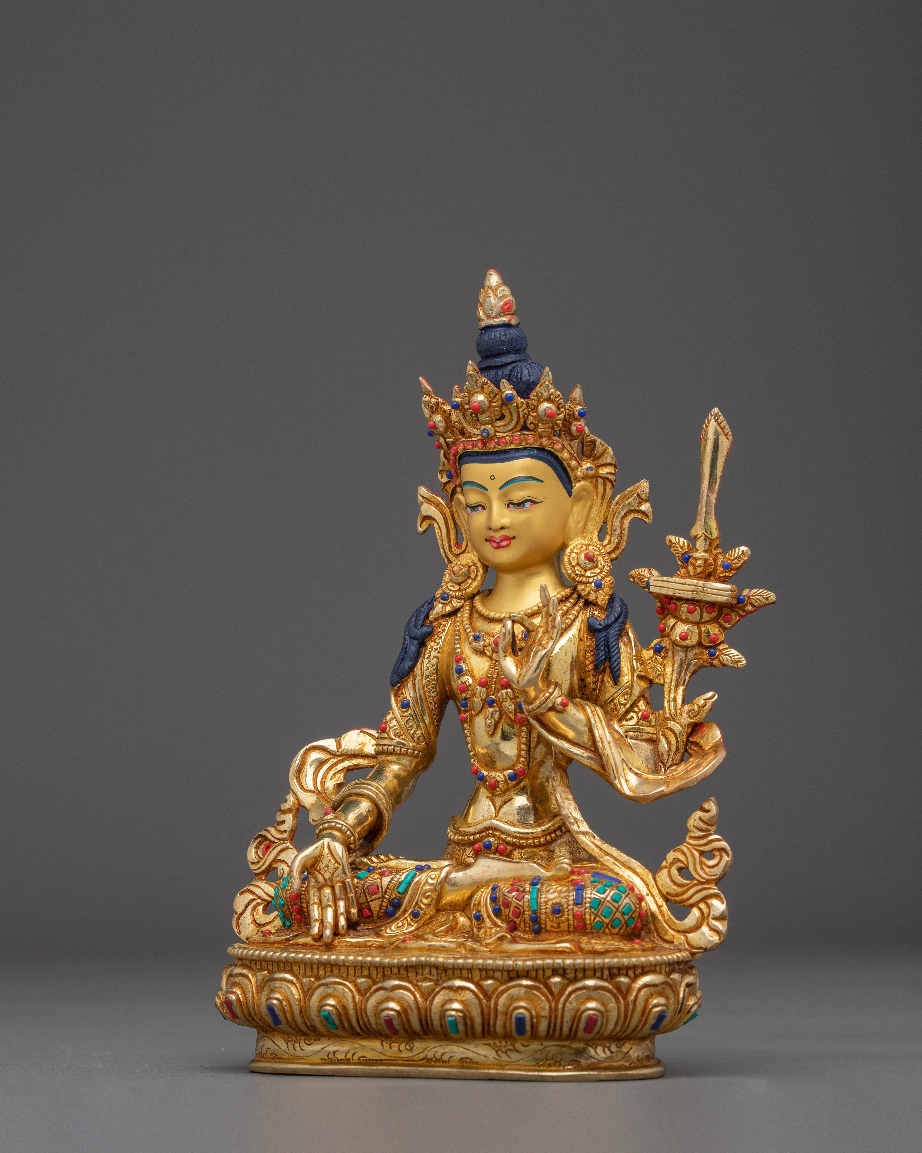 Manjushri, Wisdom Deity of Truth | Handcrafted Tibetan Statue