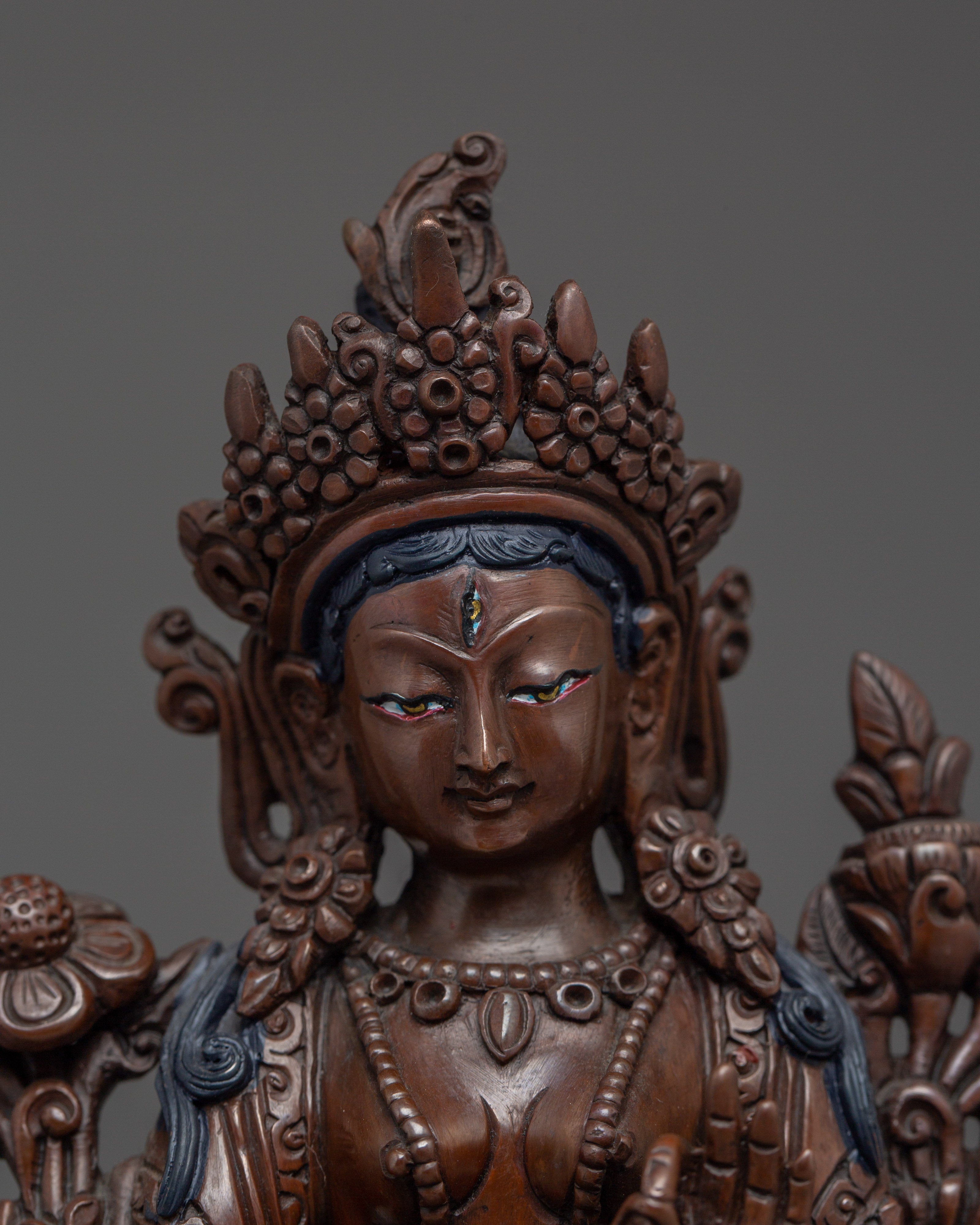 White Tara Art : Tibetan Healing Deity | Sita Tara Sculpture