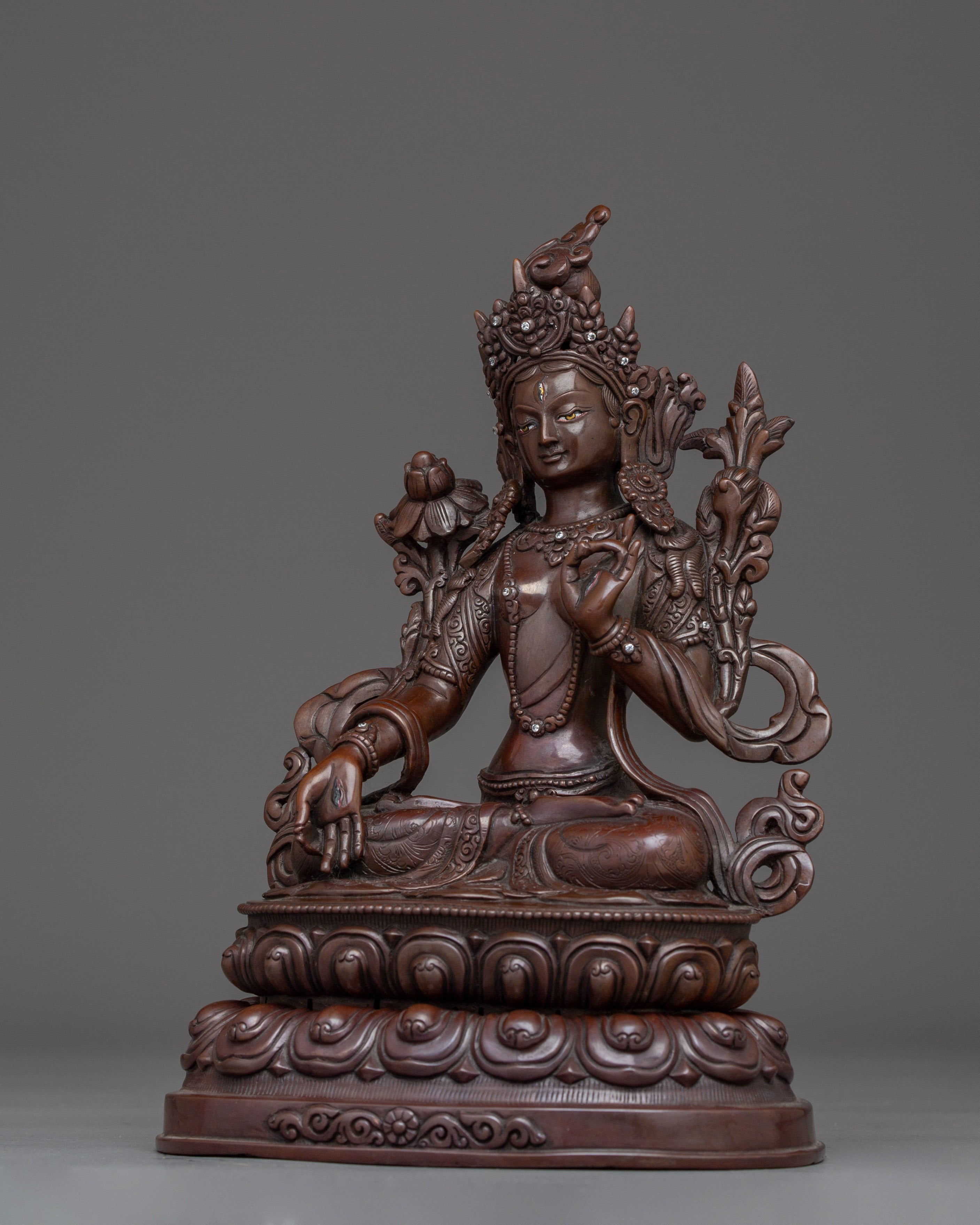 Oxidized White Tara Spiritual Statue | Enlightened Compassion Deity