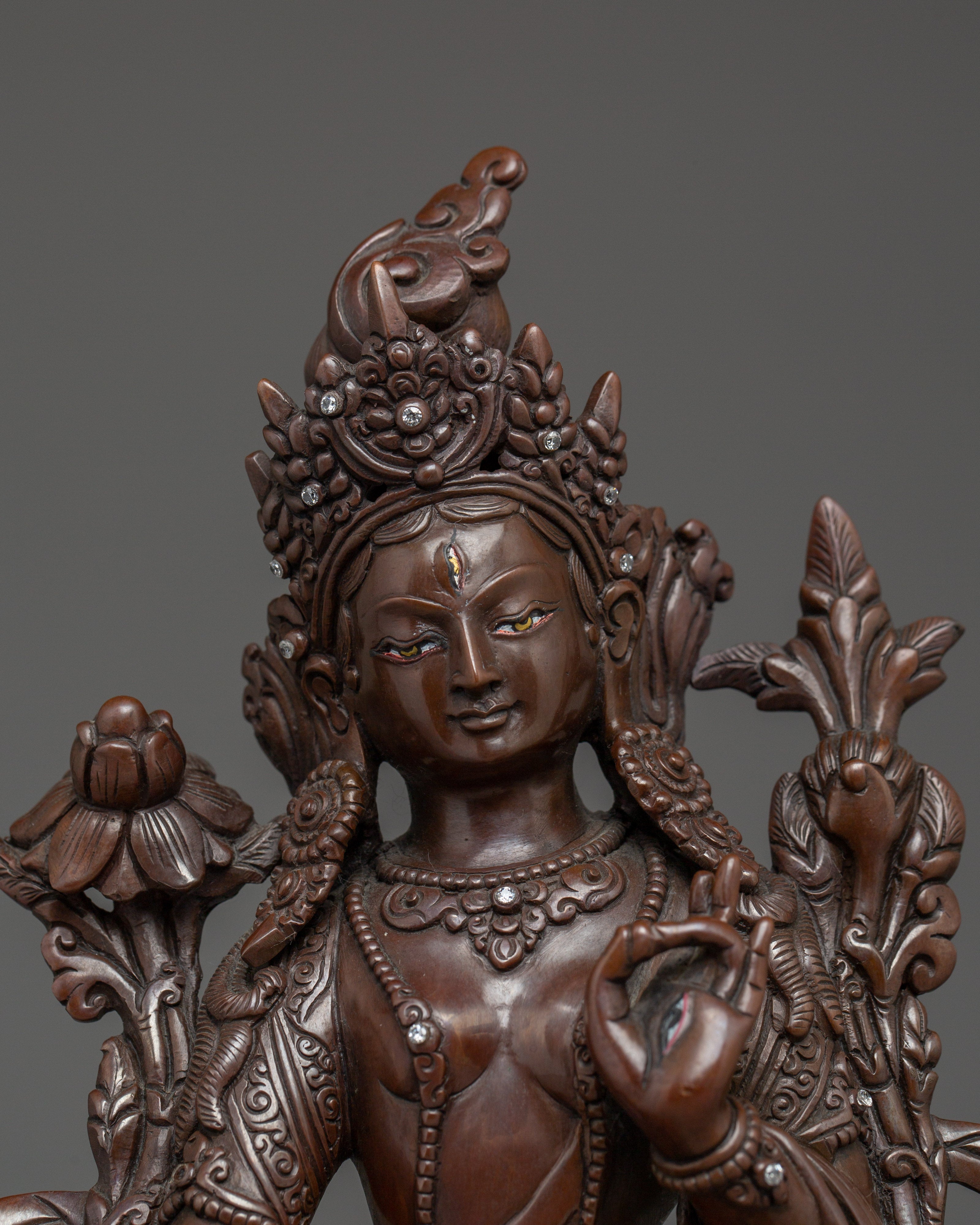Oxidized White Tara Spiritual Statue | Enlightened Compassion Deity