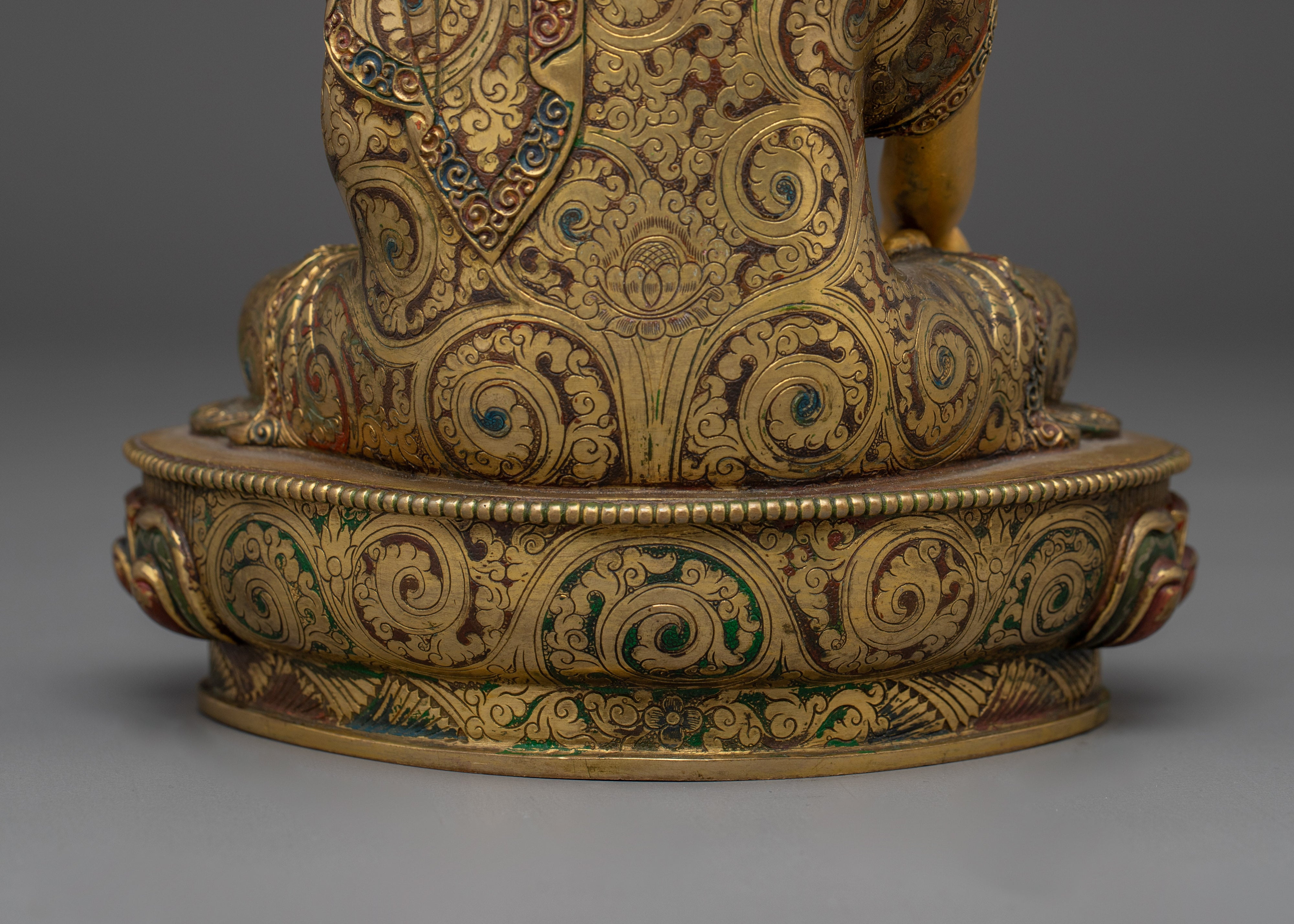 Shakyamuni Buddha, Dharma Founder Sculpture | Gold Gilded Art