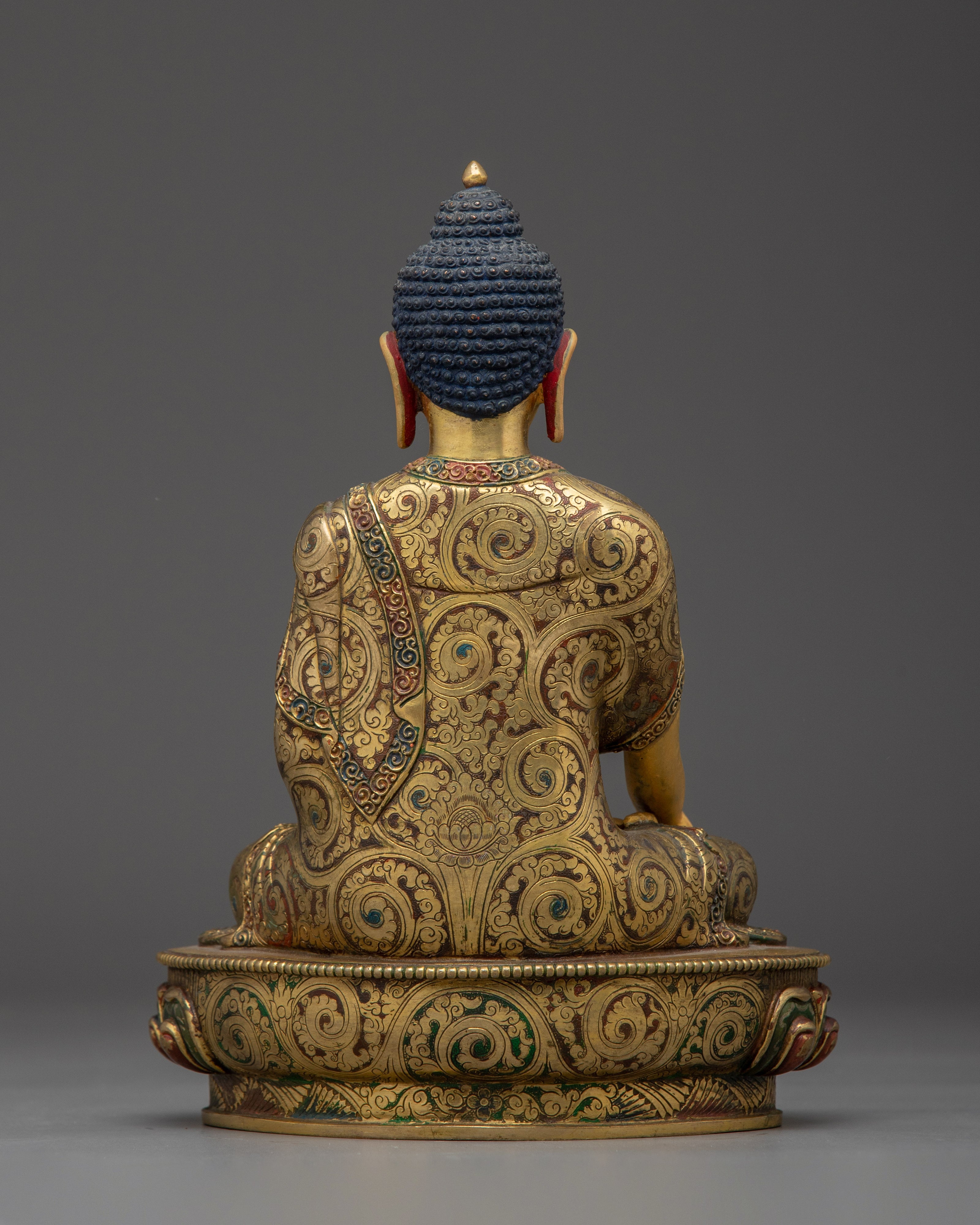 Shakyamuni Buddha, Dharma Founder Sculpture | Gold Gilded Art