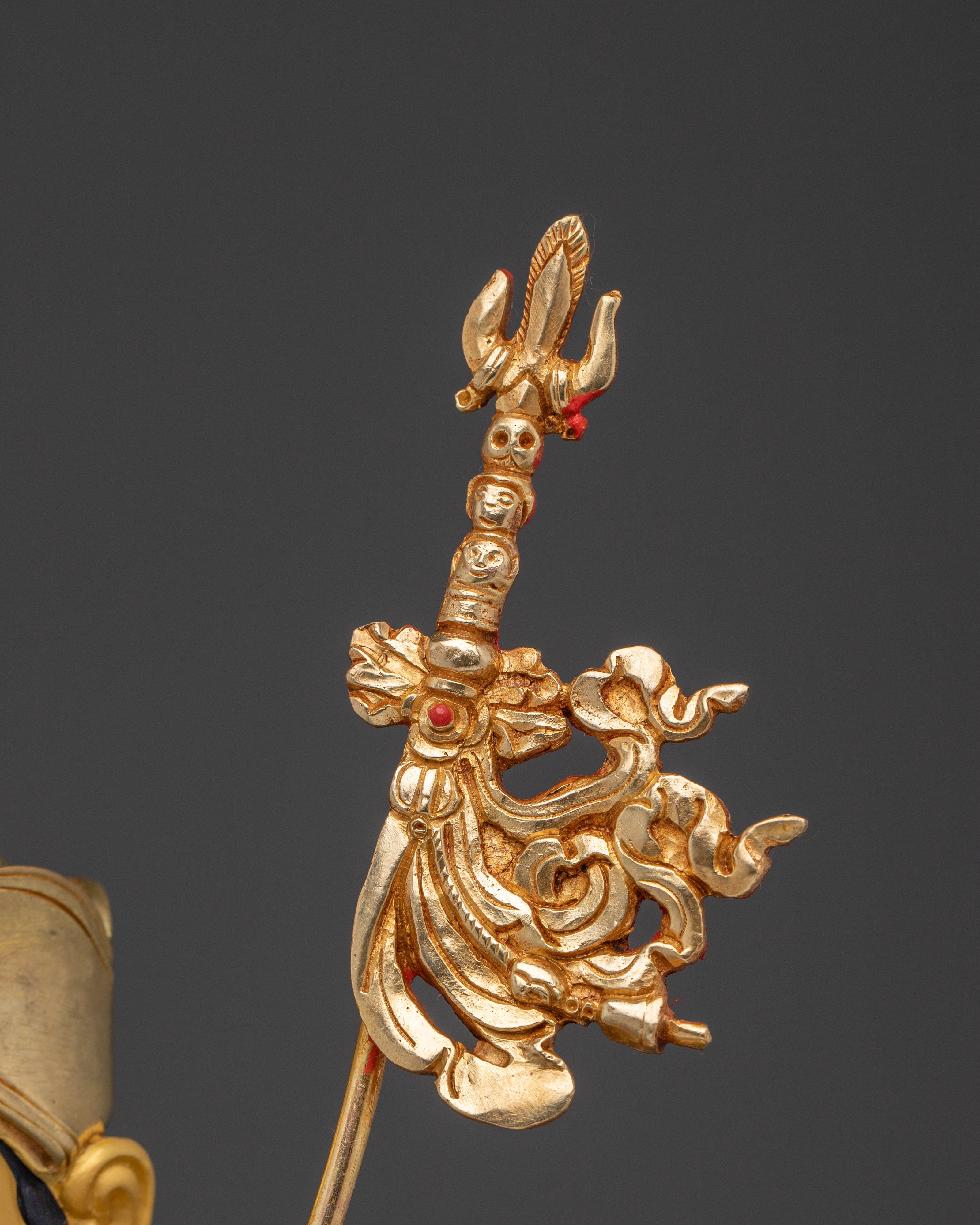 Guru Rinpoche, Tibetan Tantric Healer | Gold Gilded Statue