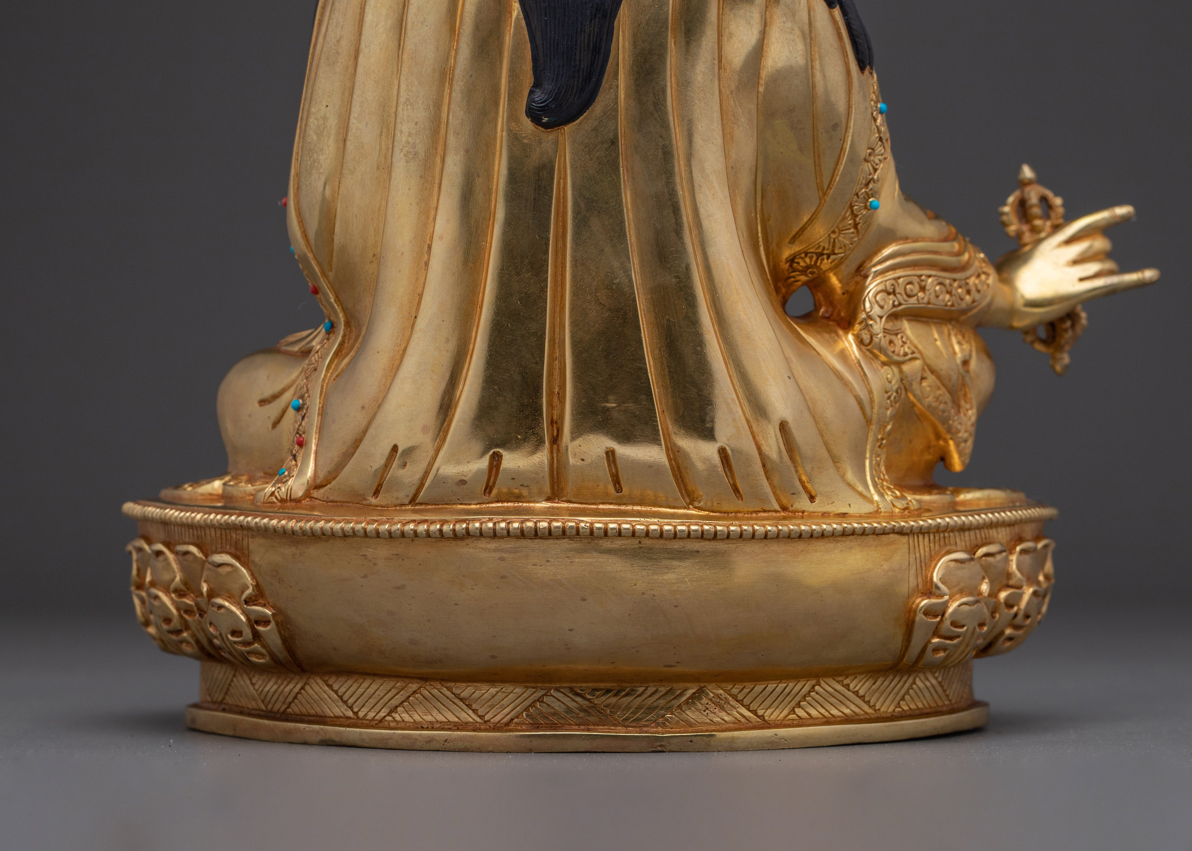 Guru Rinpoche, Tibetan Tantric Healer | Gold Gilded Statue