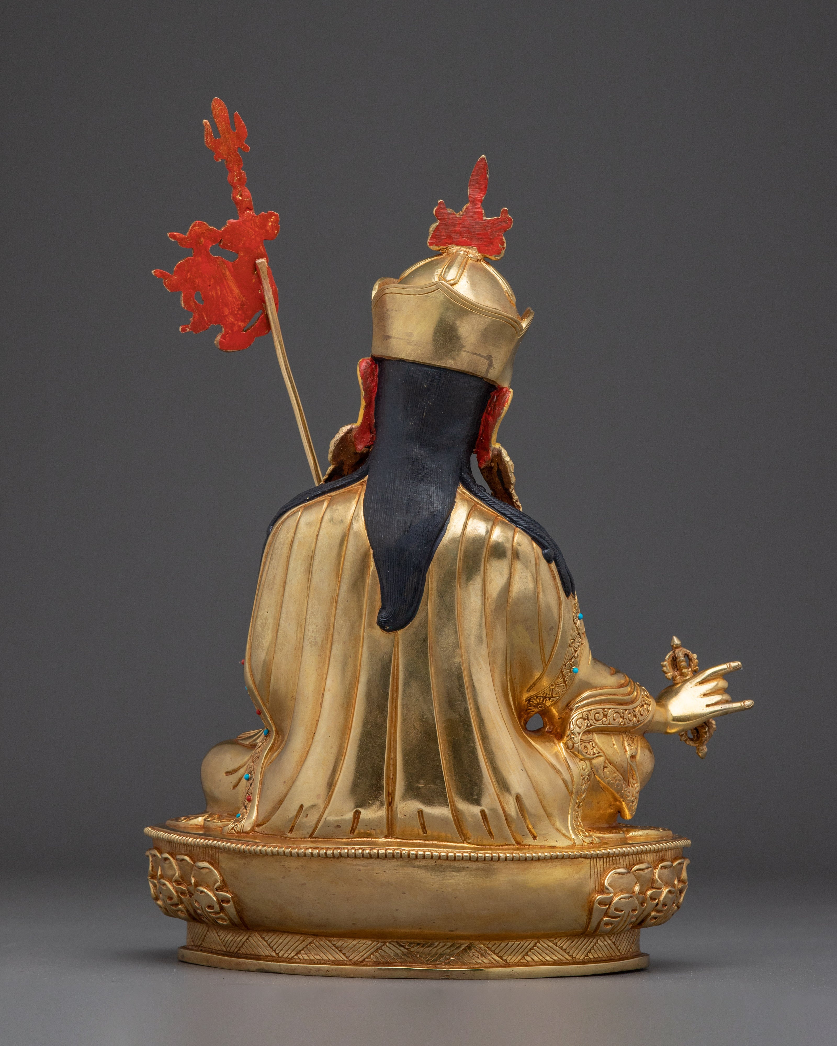 Guru Rinpoche, Tibetan Tantric Healer | Gold Gilded Statue