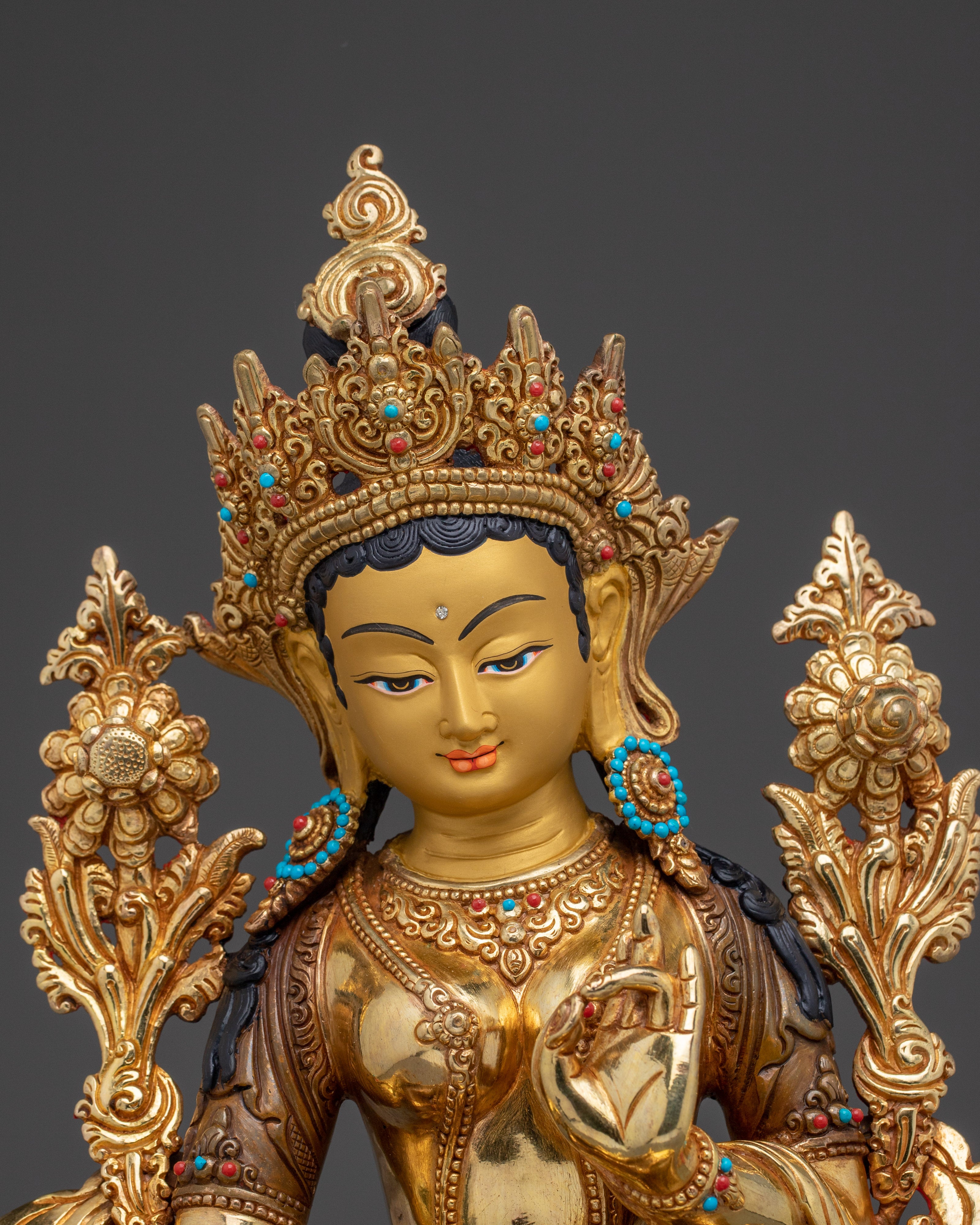 Divine Liberator Green Tara | Gold Gilded Statue