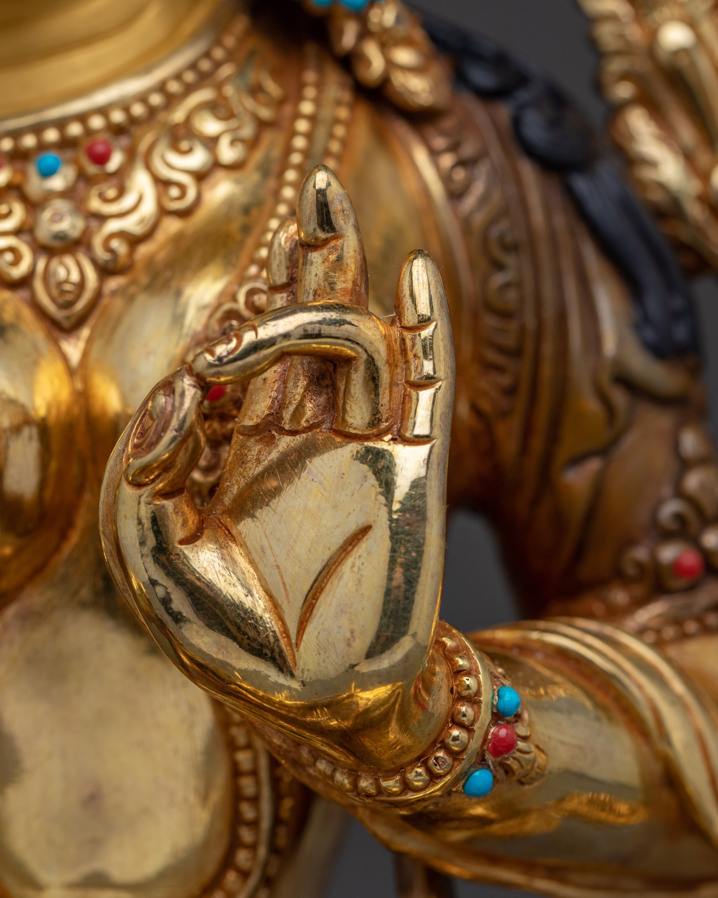 Divine Liberator Green Tara | Gold Gilded Statue