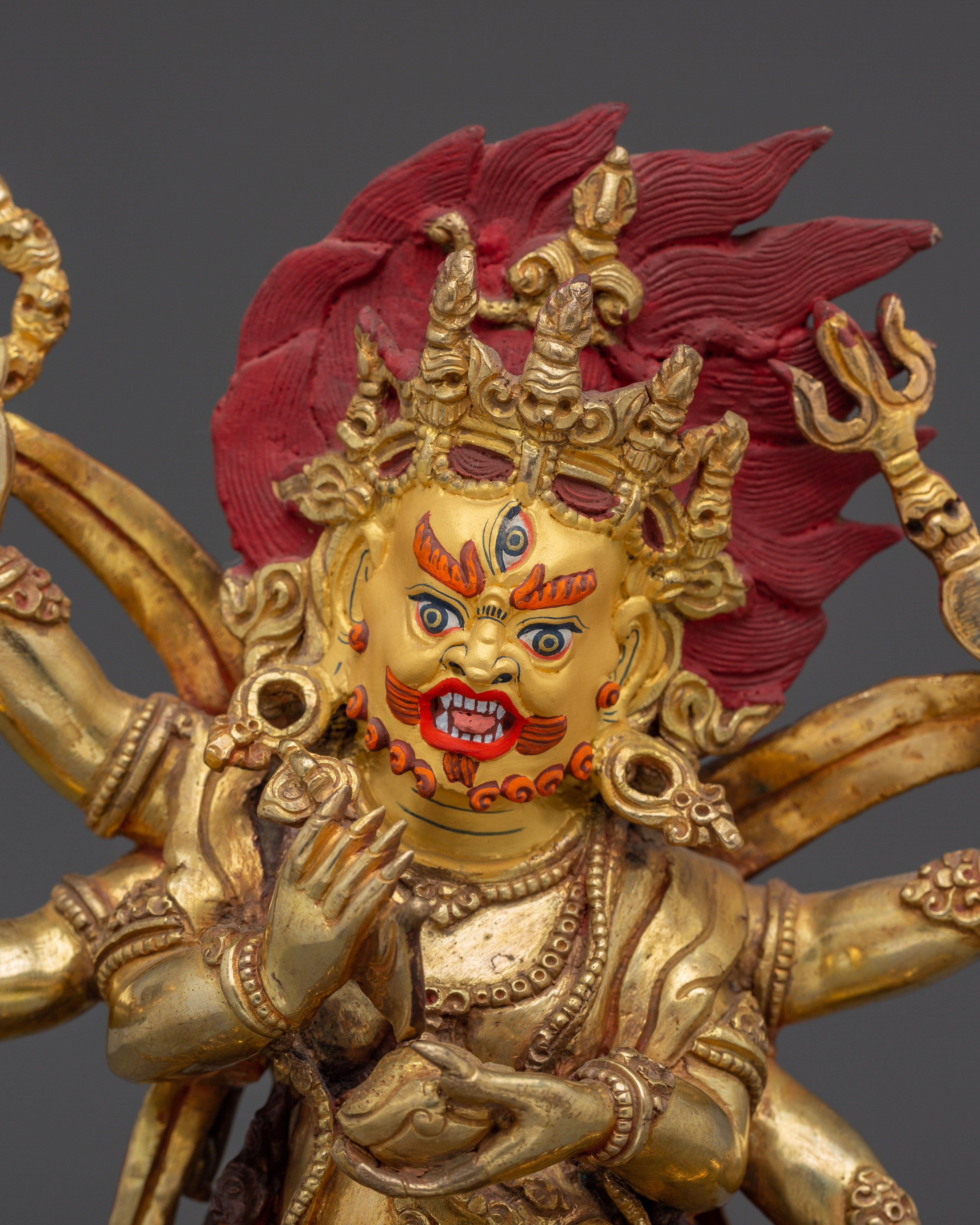 Six Armed Mahakala Statue for Spiritual Power | Perfect for Your Space