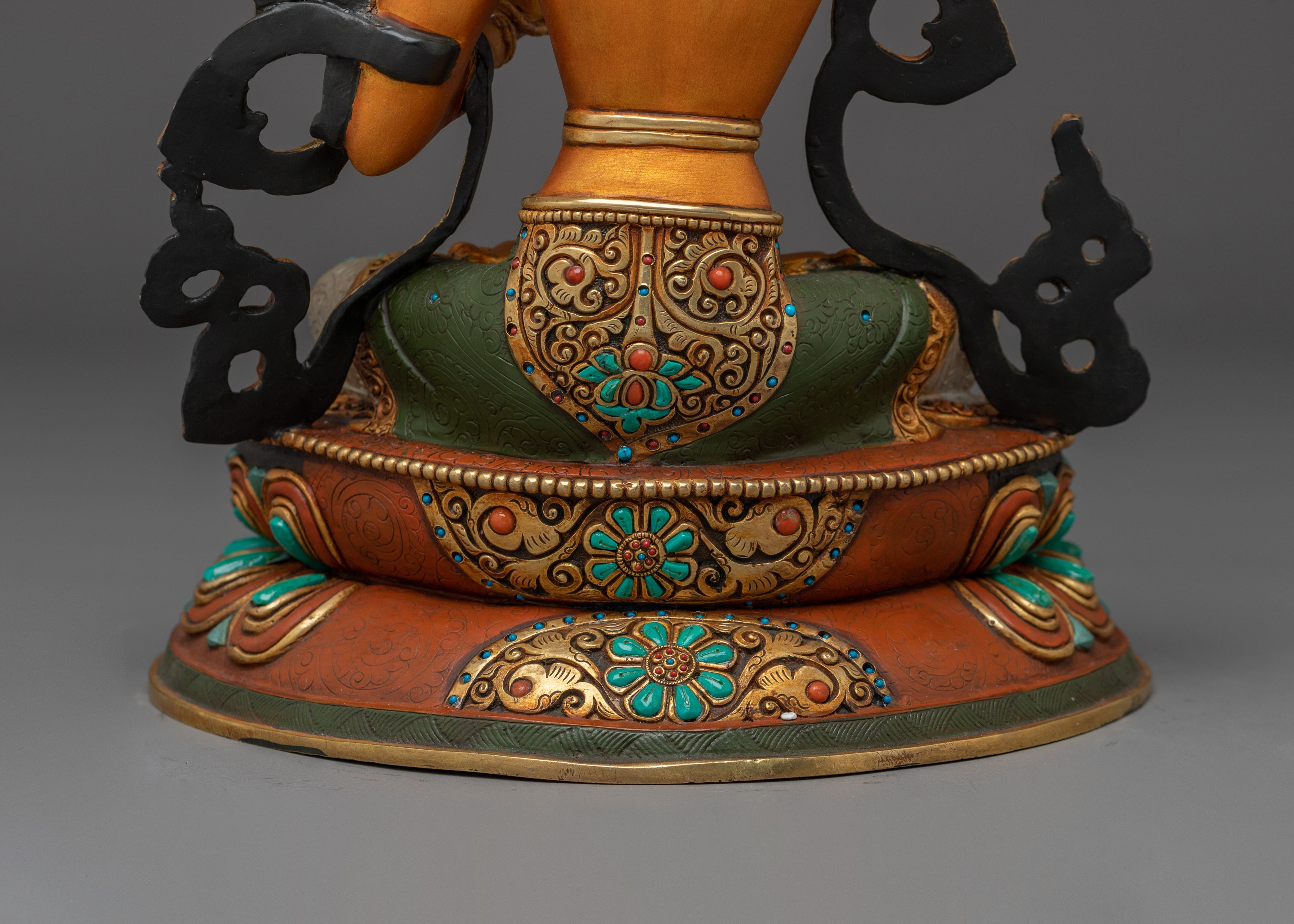 Manjushri Statue in 24K Gold Gilded Copper | Bodhisattva of Wisdom