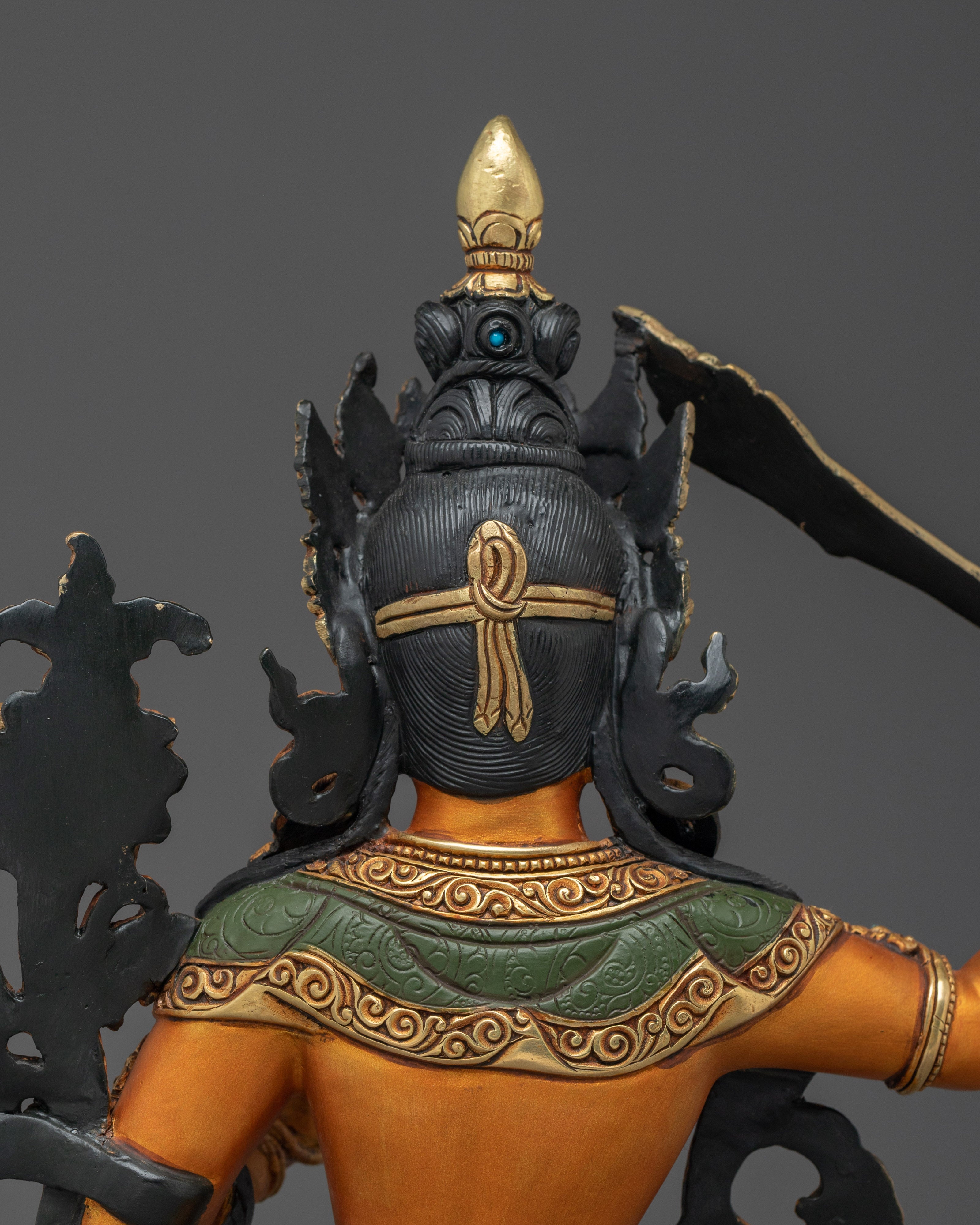 Manjushri Statue in 24K Gold Gilded Copper | Bodhisattva of Wisdom