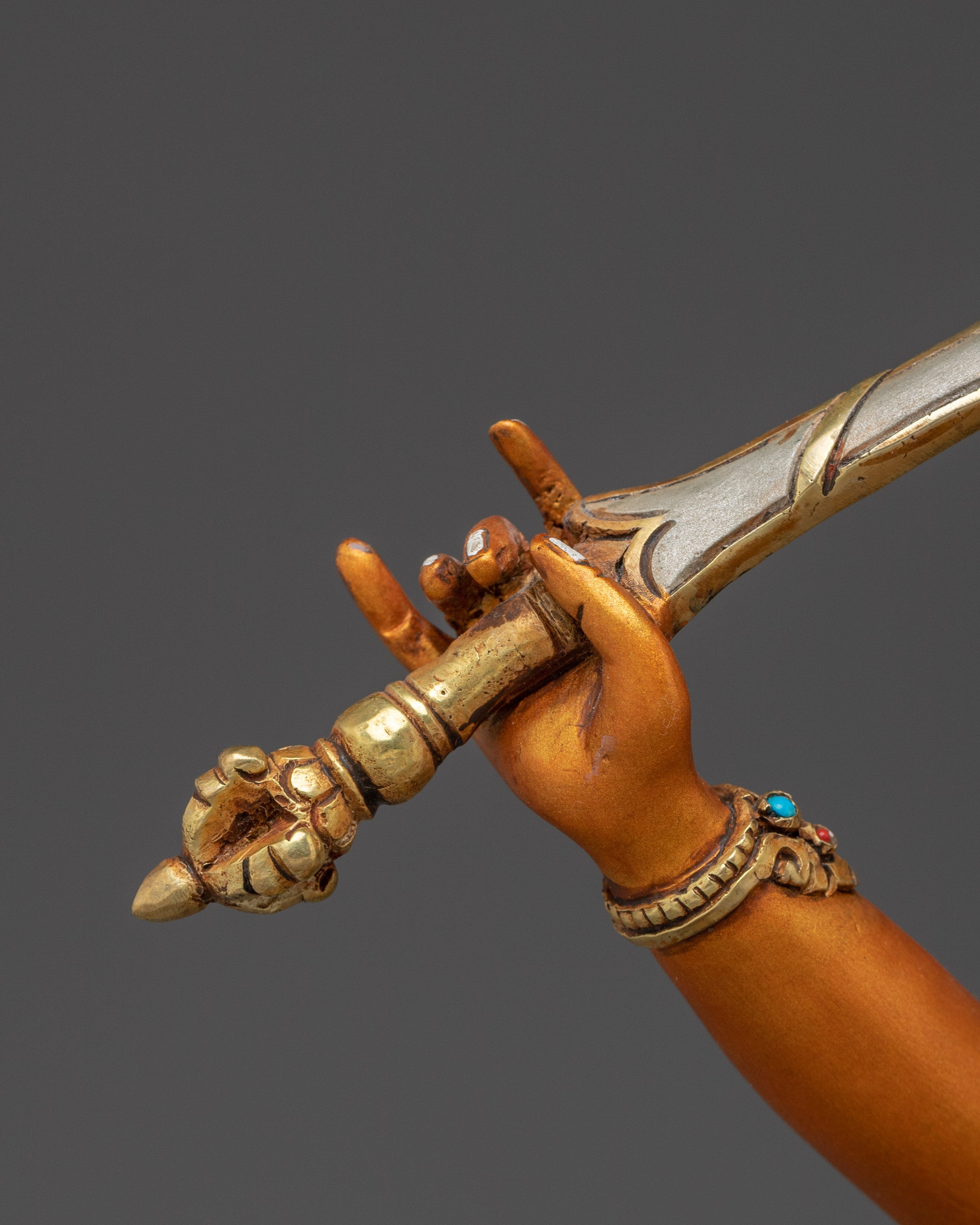 Manjushri Statue in 24K Gold Gilded Copper | Bodhisattva of Wisdom