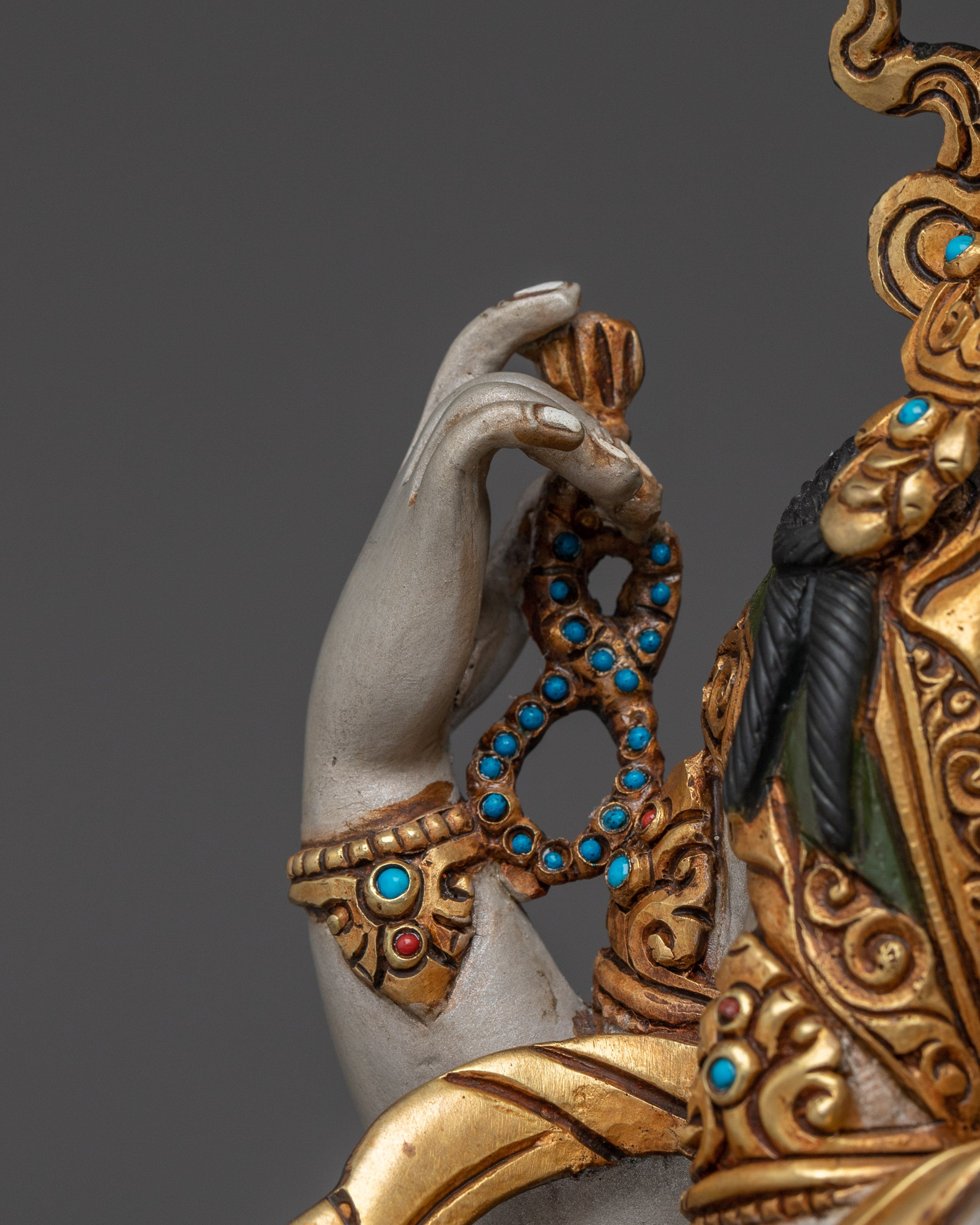 Chenrezig Statue in Gold and Copper Deity | Compassion and Loving Kindness