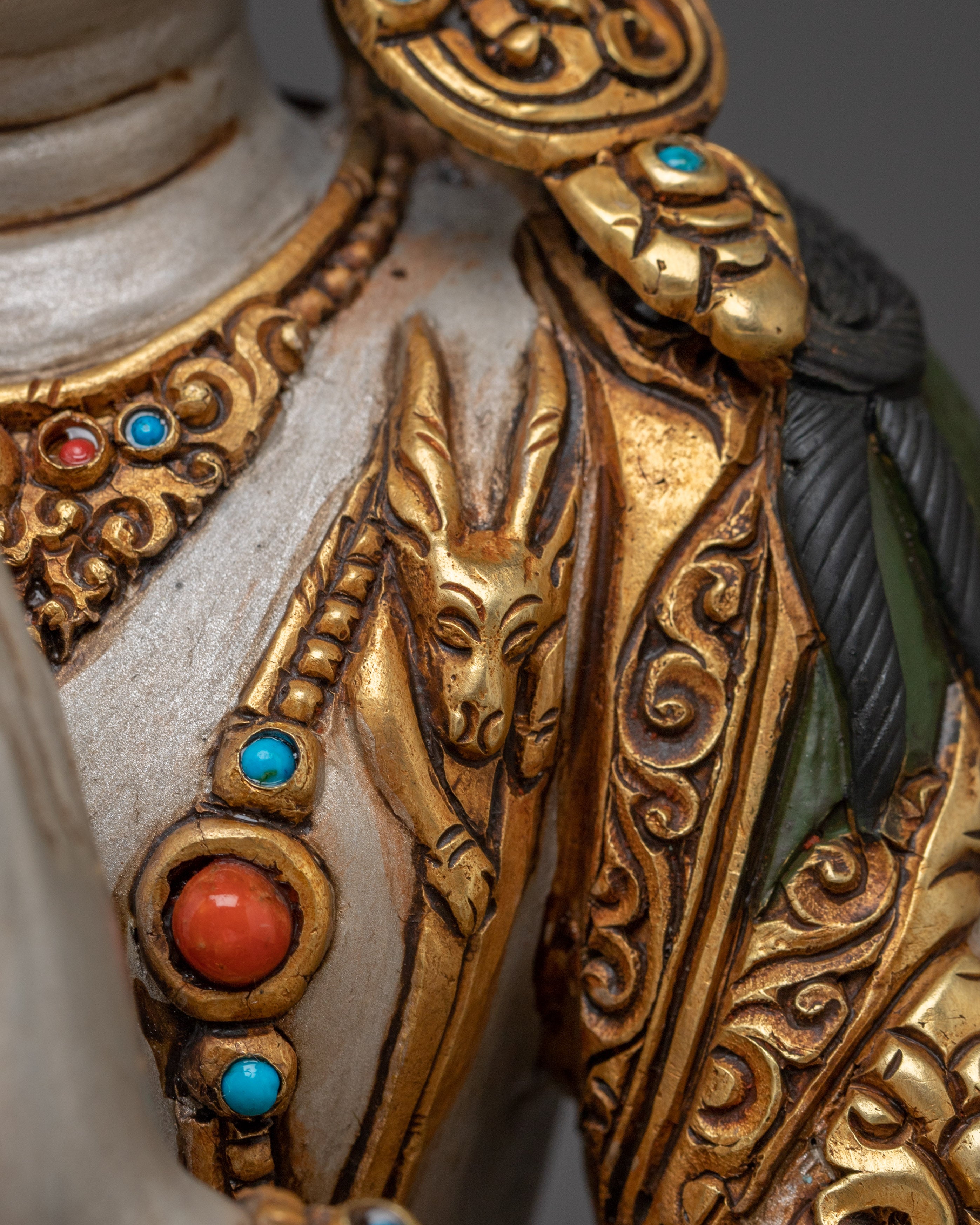 Chenrezig Statue in Gold and Copper Deity | Compassion and Loving Kindness