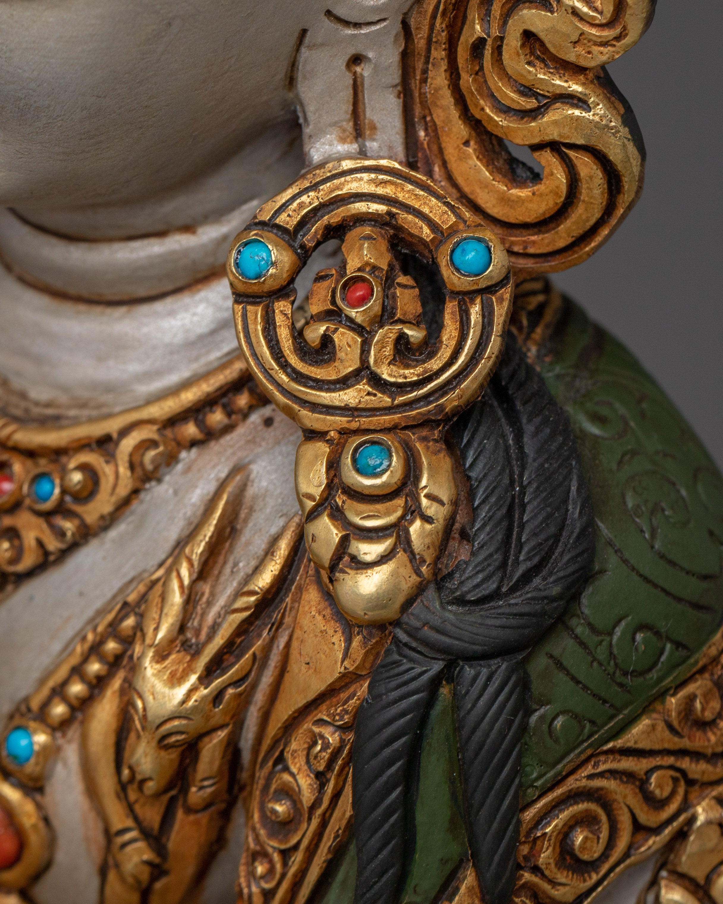 Chenrezig Statue in Gold and Copper Deity | Compassion and Loving Kindness