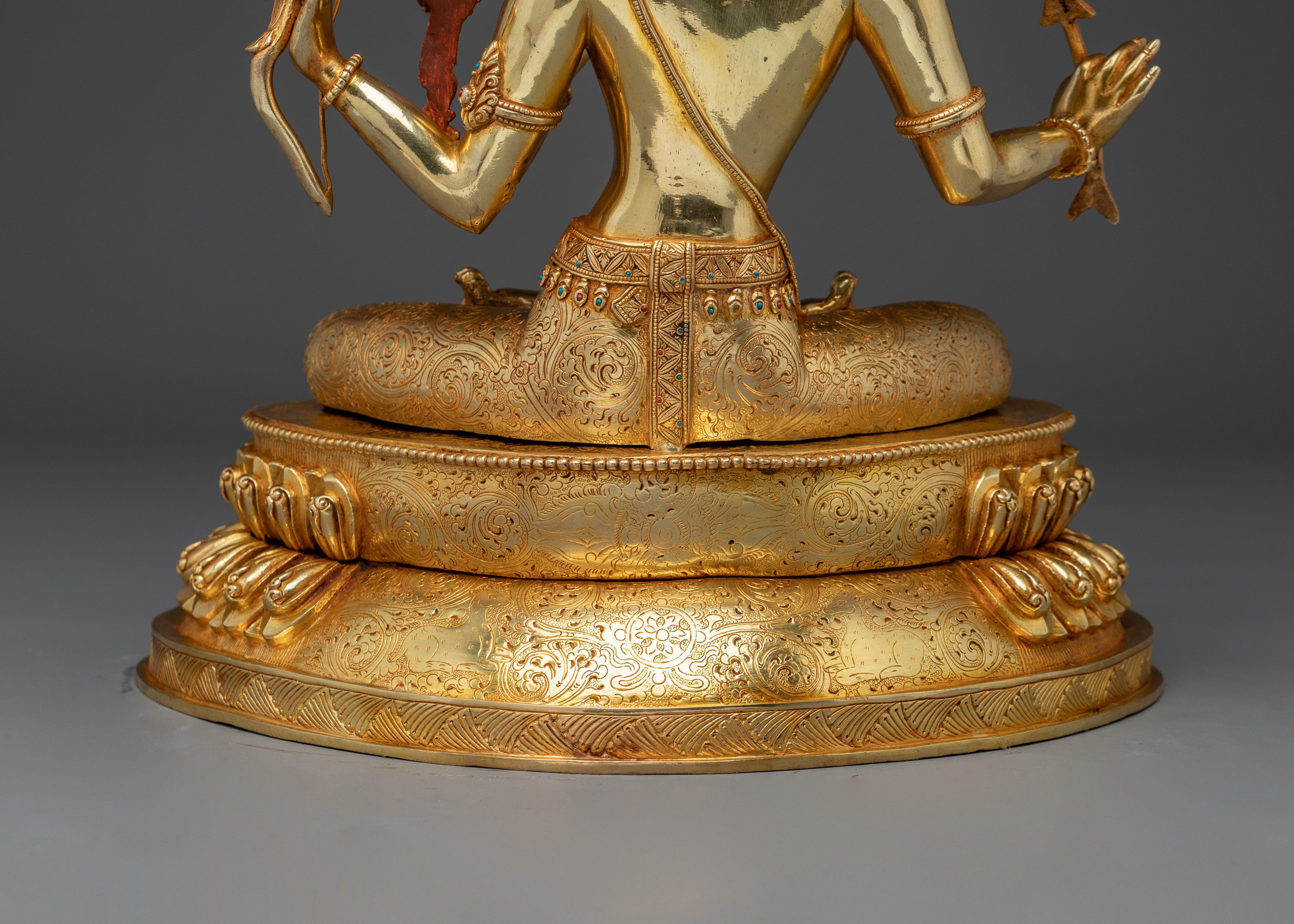 Maha Manjushri Statue 24K Gold Gilded | Symbol of transcendent wisdom