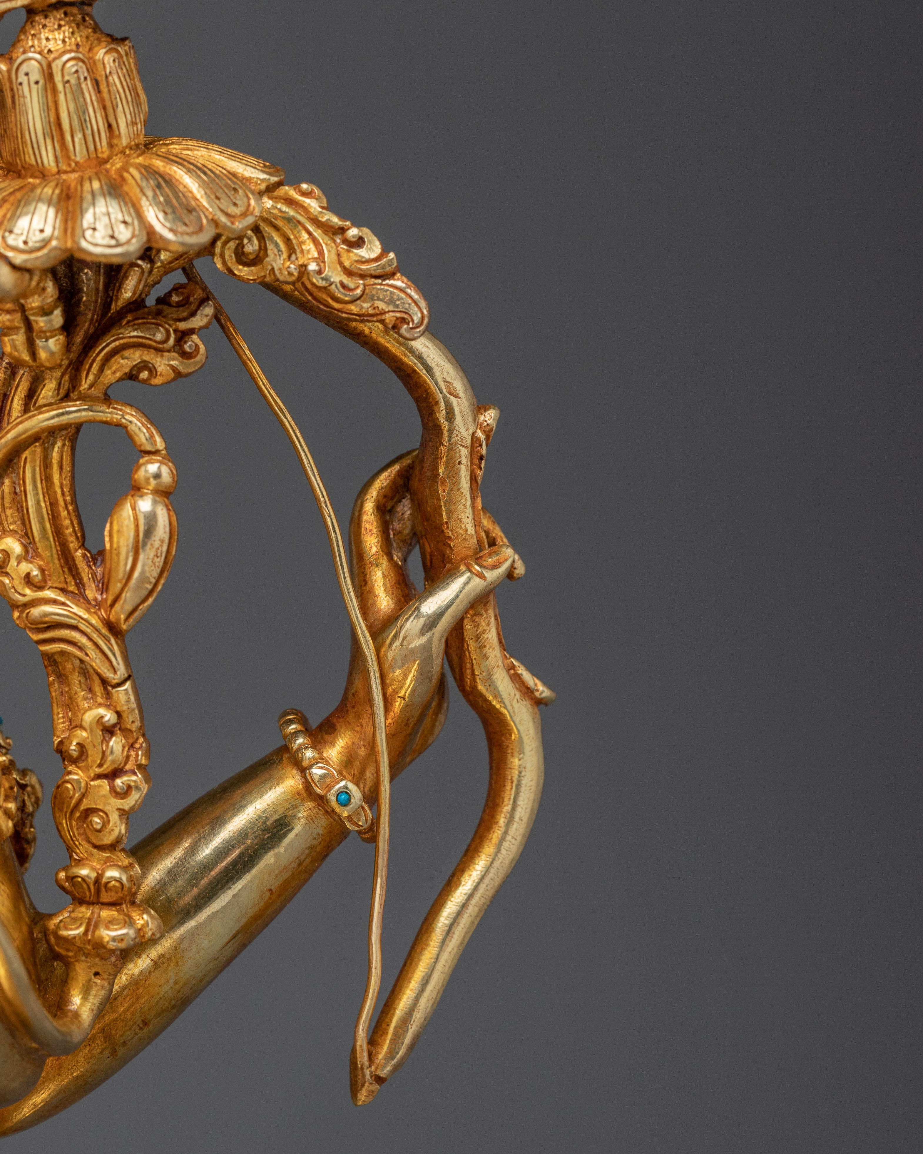 Maha Manjushri Statue 24K Gold Gilded | Symbol of transcendent wisdom