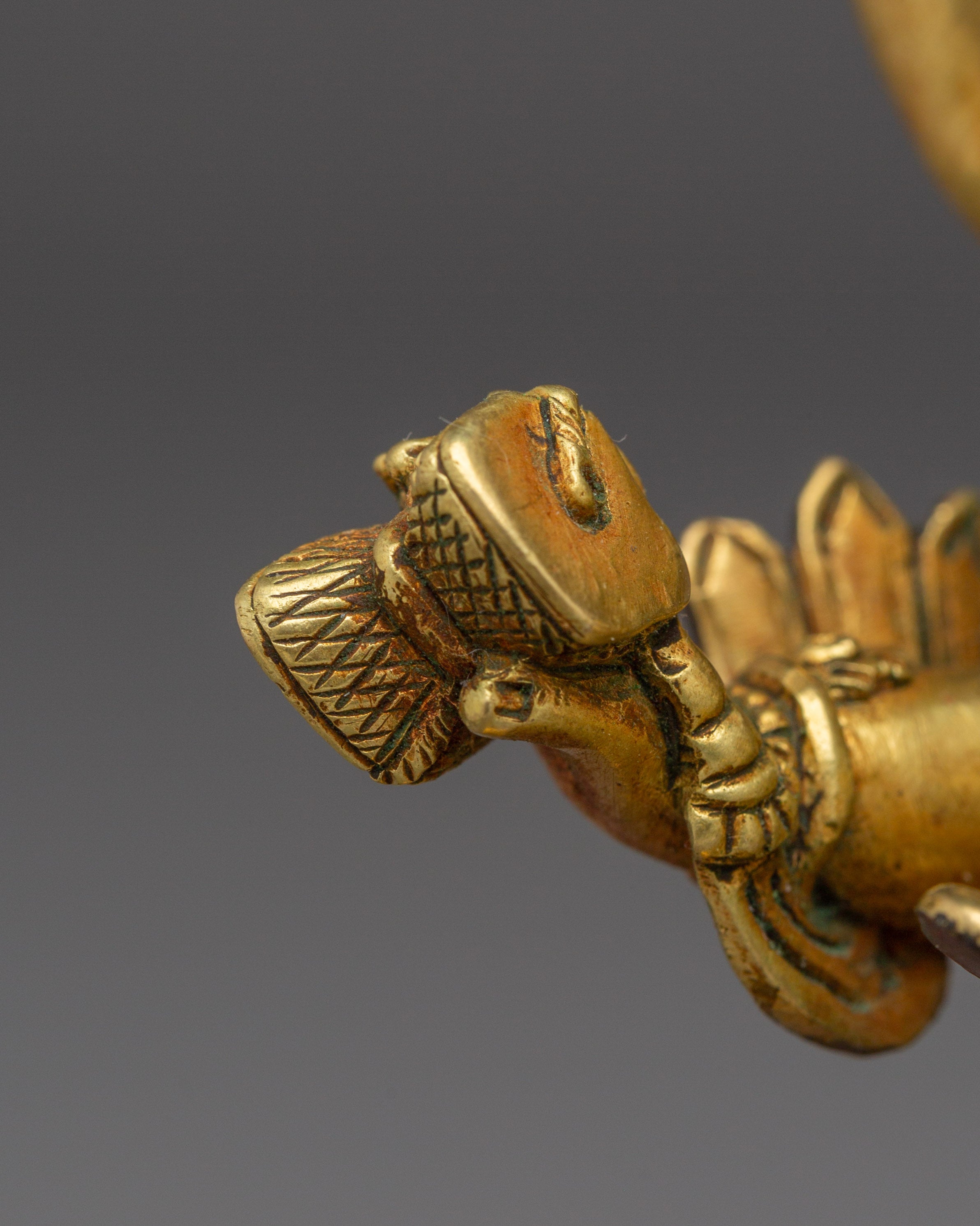 White Mahakala, Wrathful Wealth Protector | Gold Gilded Statue of Prosperity