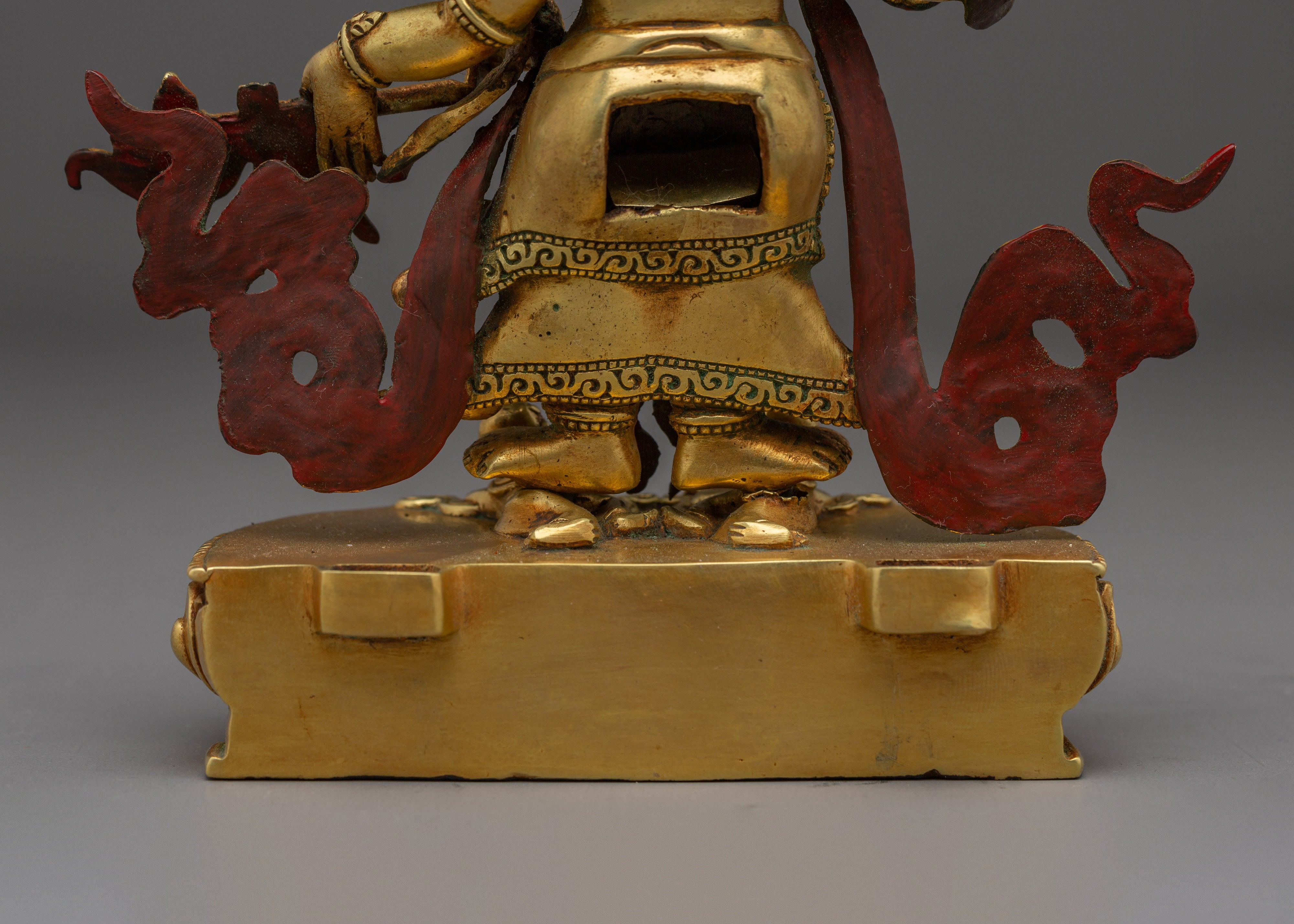 White Mahakala, Wrathful Wealth Protector | Gold Gilded Statue of Prosperity
