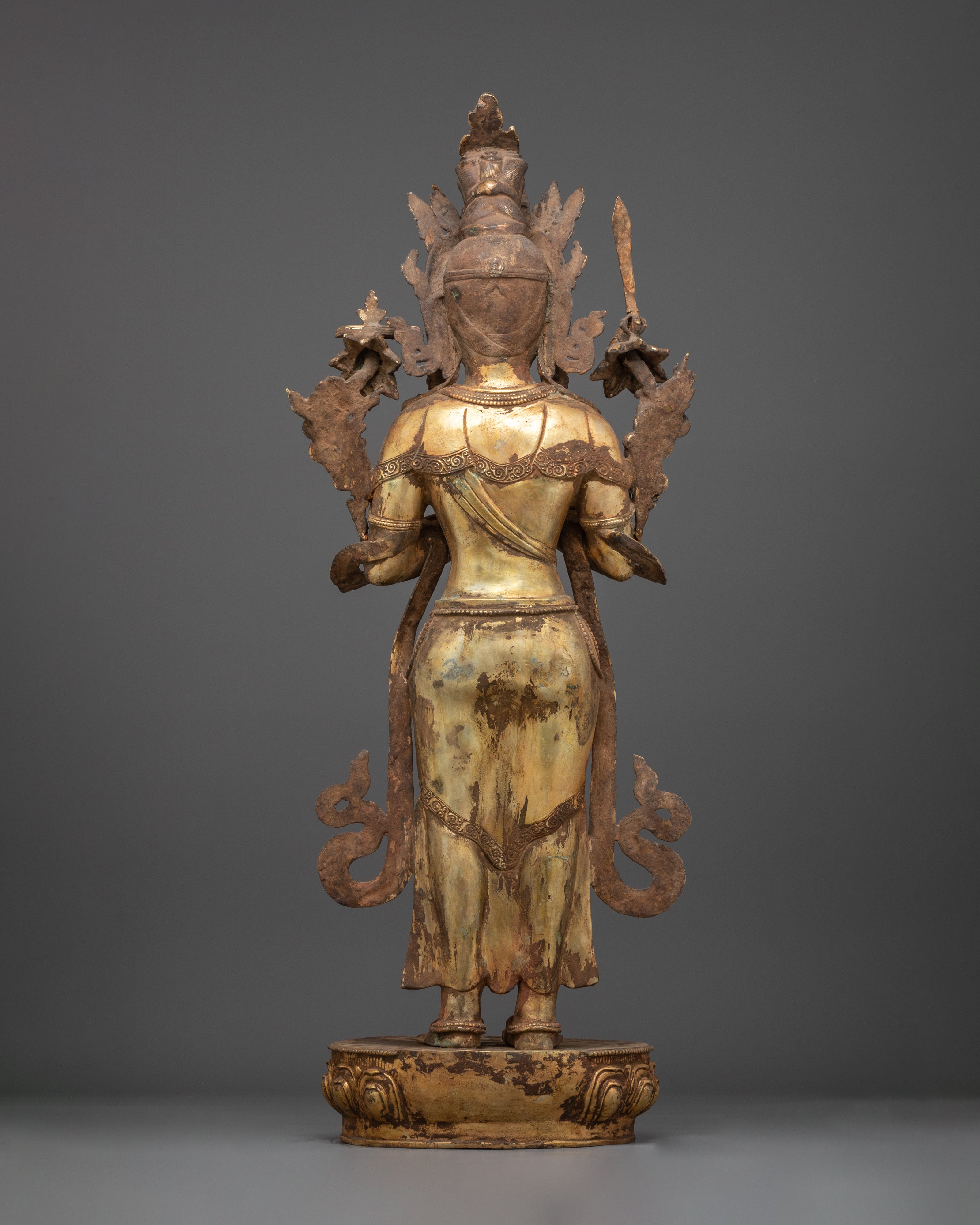 Standing Manjushri Statue | Nepali Crafted Icon of Insight