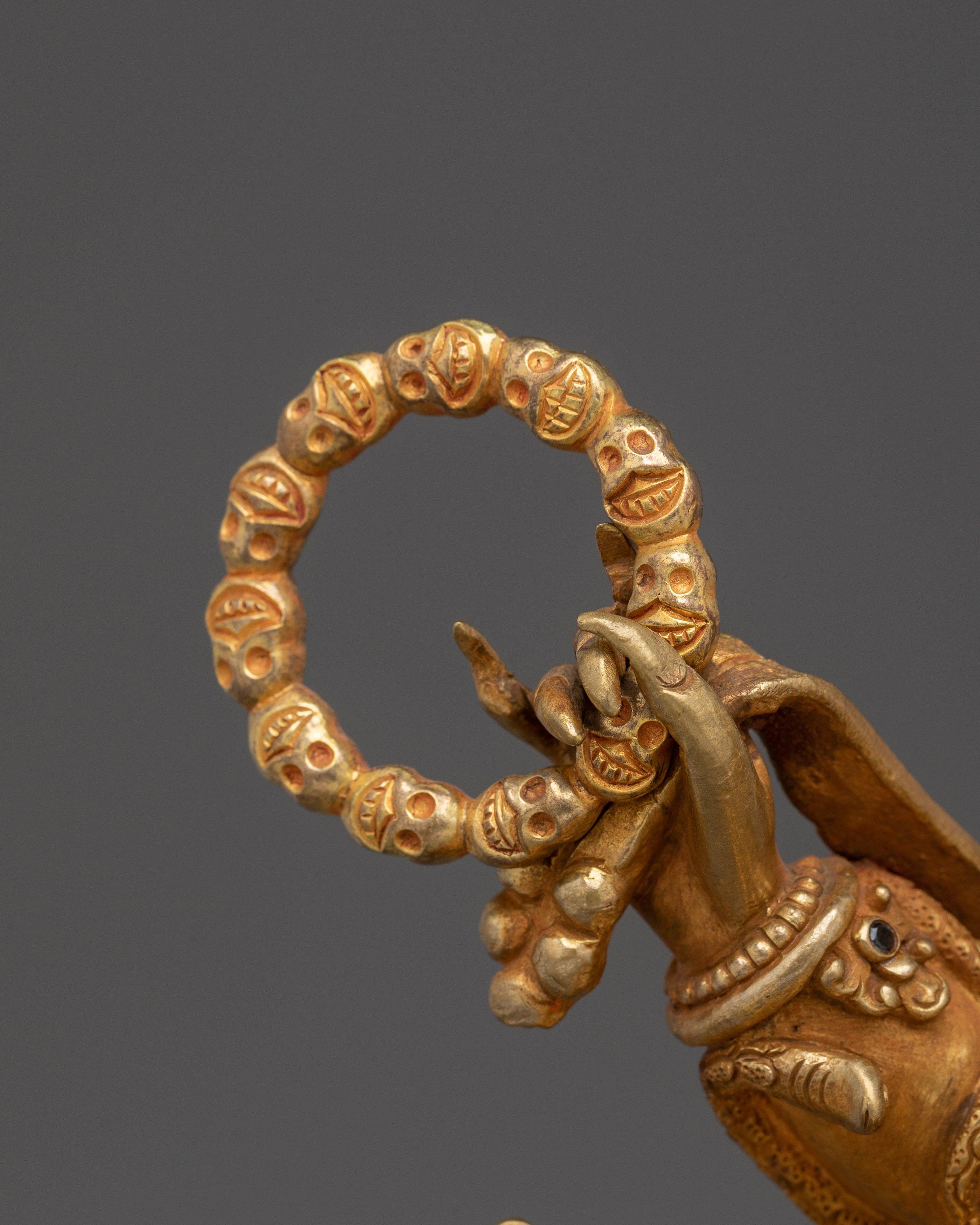 Six Armed Mahakala Statue in 24K Gold | Powerful Protector Deity