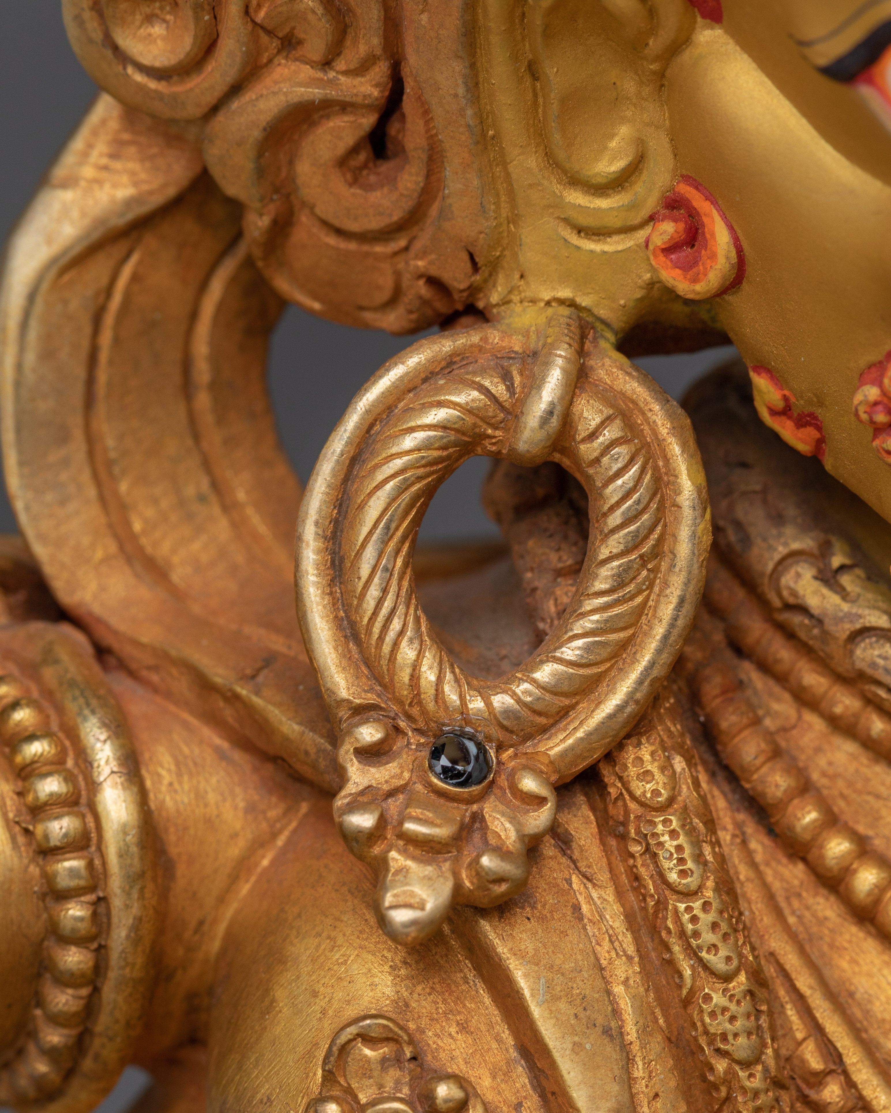 Six Armed Mahakala Statue in 24K Gold | Powerful Protector Deity