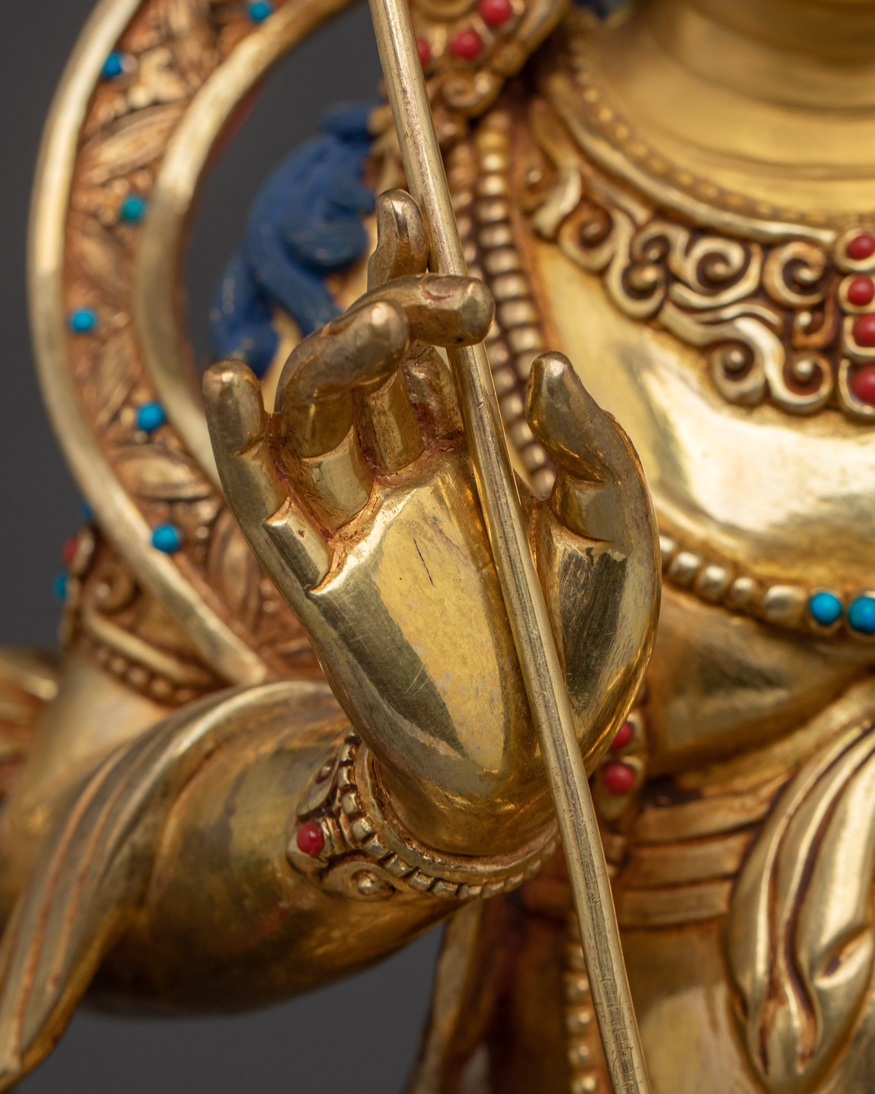 Namtoshe Statue in 24K Gold Gilding | Copper Sculpture of the Protector Deity
