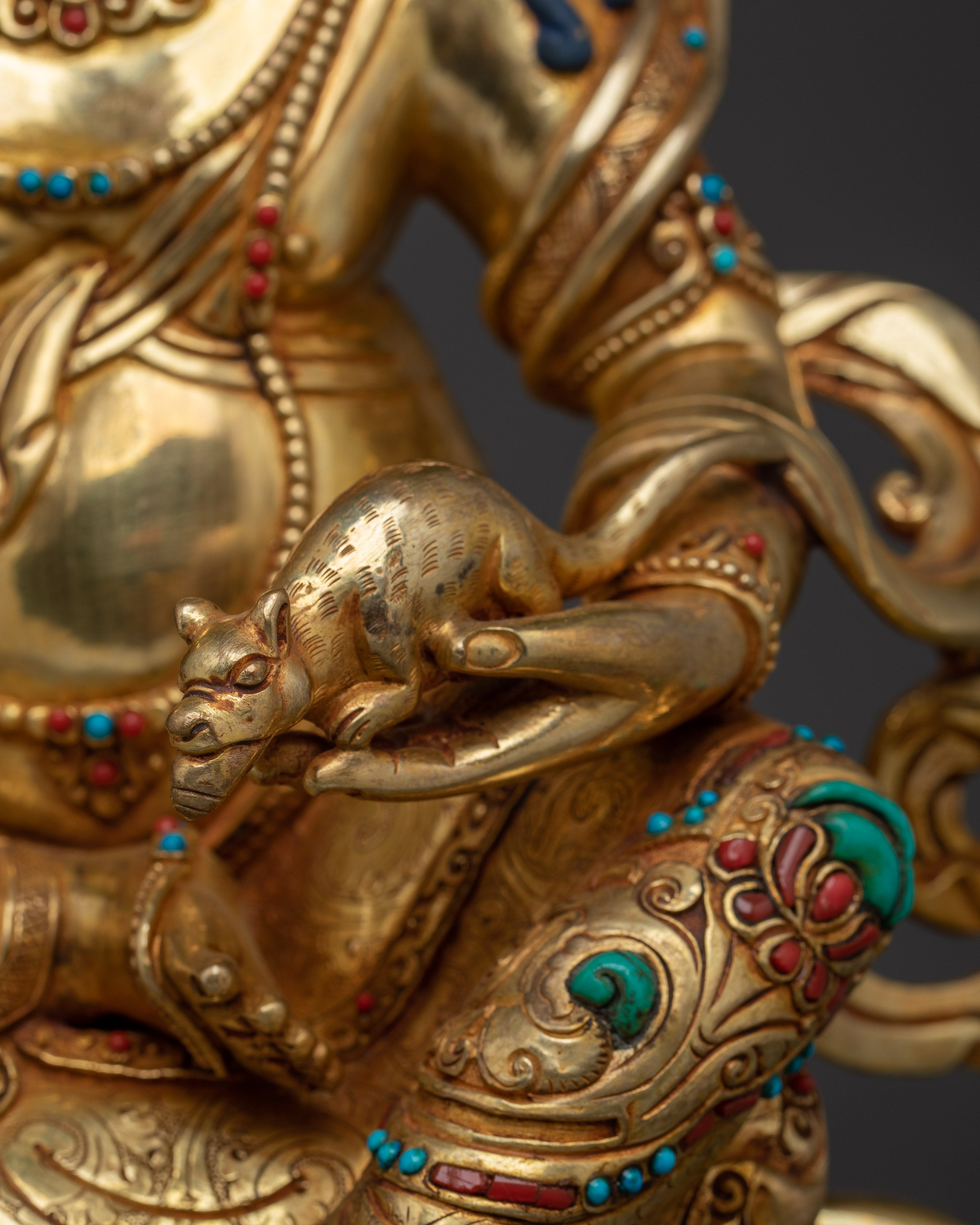 Namtoshe Statue in 24K Gold Gilding | Copper Sculpture of the Protector Deity