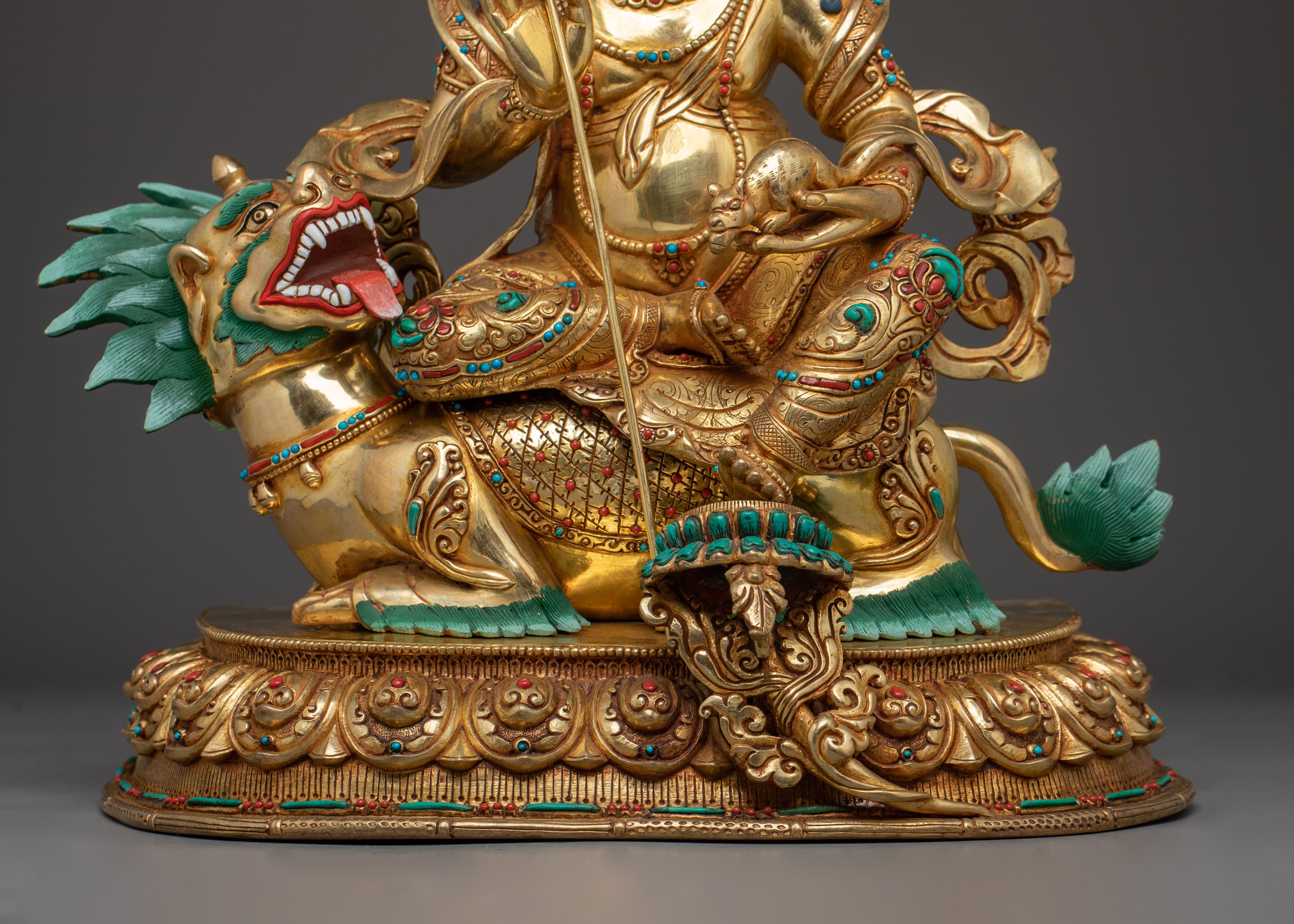 Namtoshe Statue in 24K Gold Gilding | Copper Sculpture of the Protector Deity