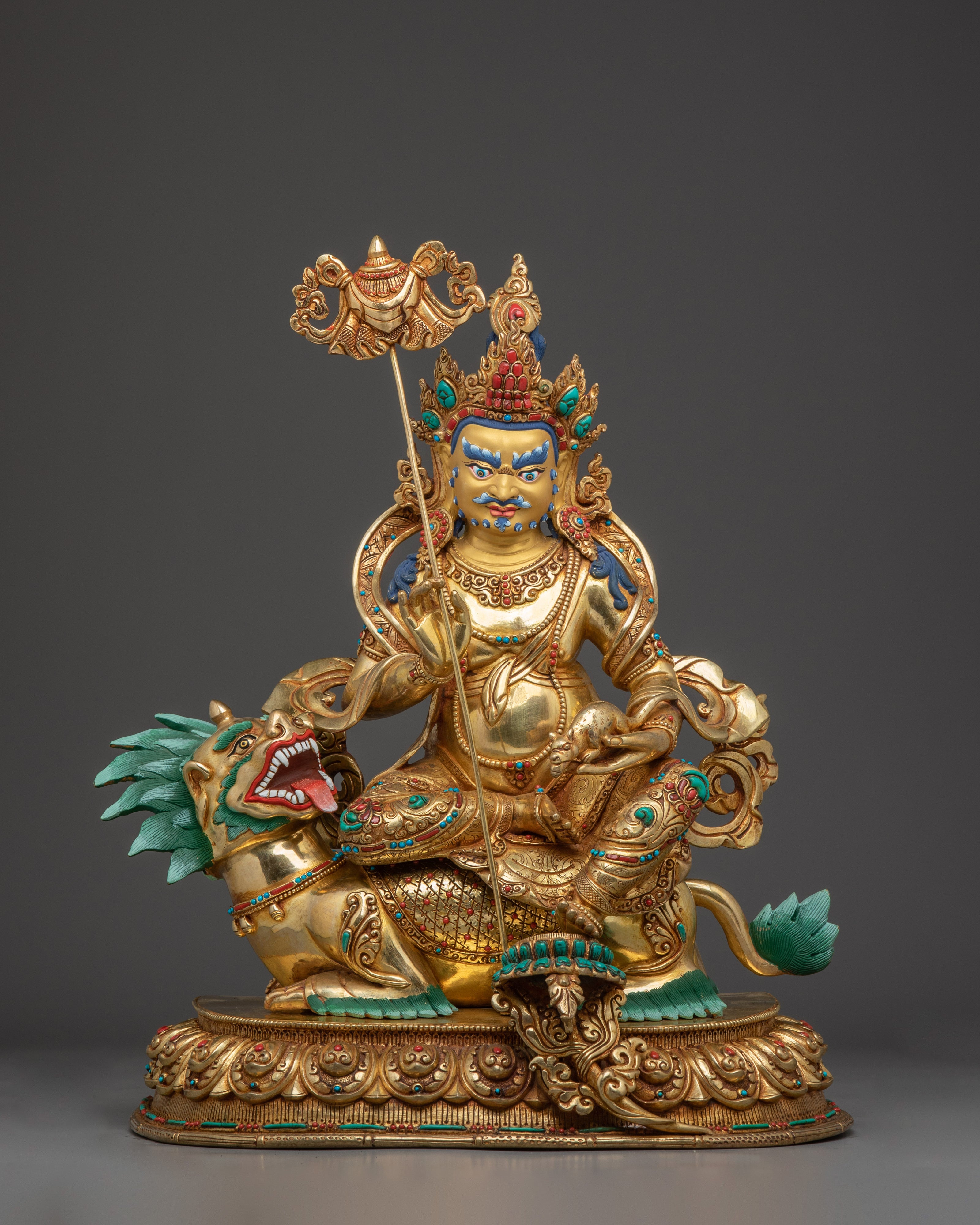 Namtoshe Statue in 24K Gold Gilding | Copper Sculpture of the Protector Deity