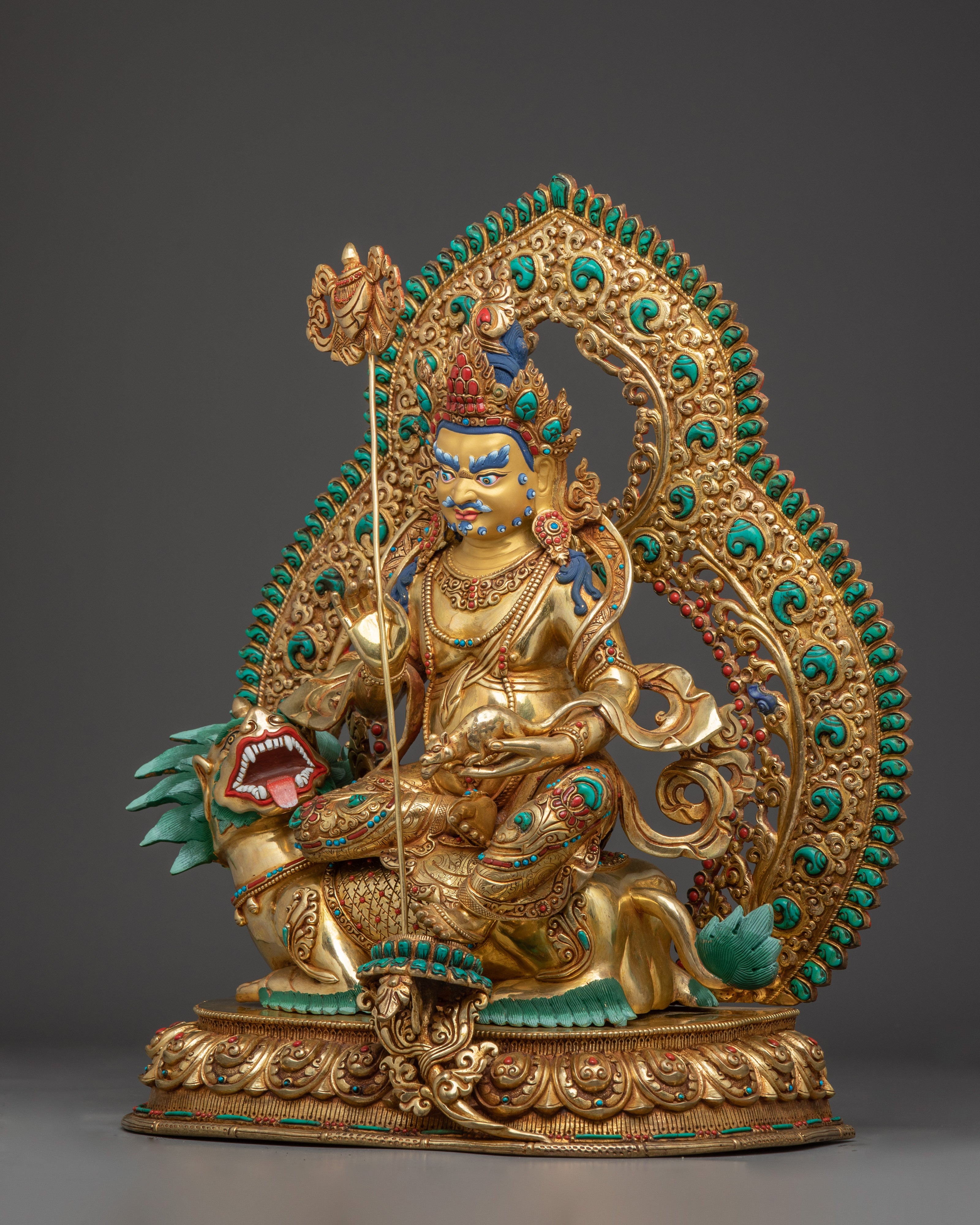 Namtoshe Statue in 24K Gold Gilding | Copper Sculpture of the Protector Deity