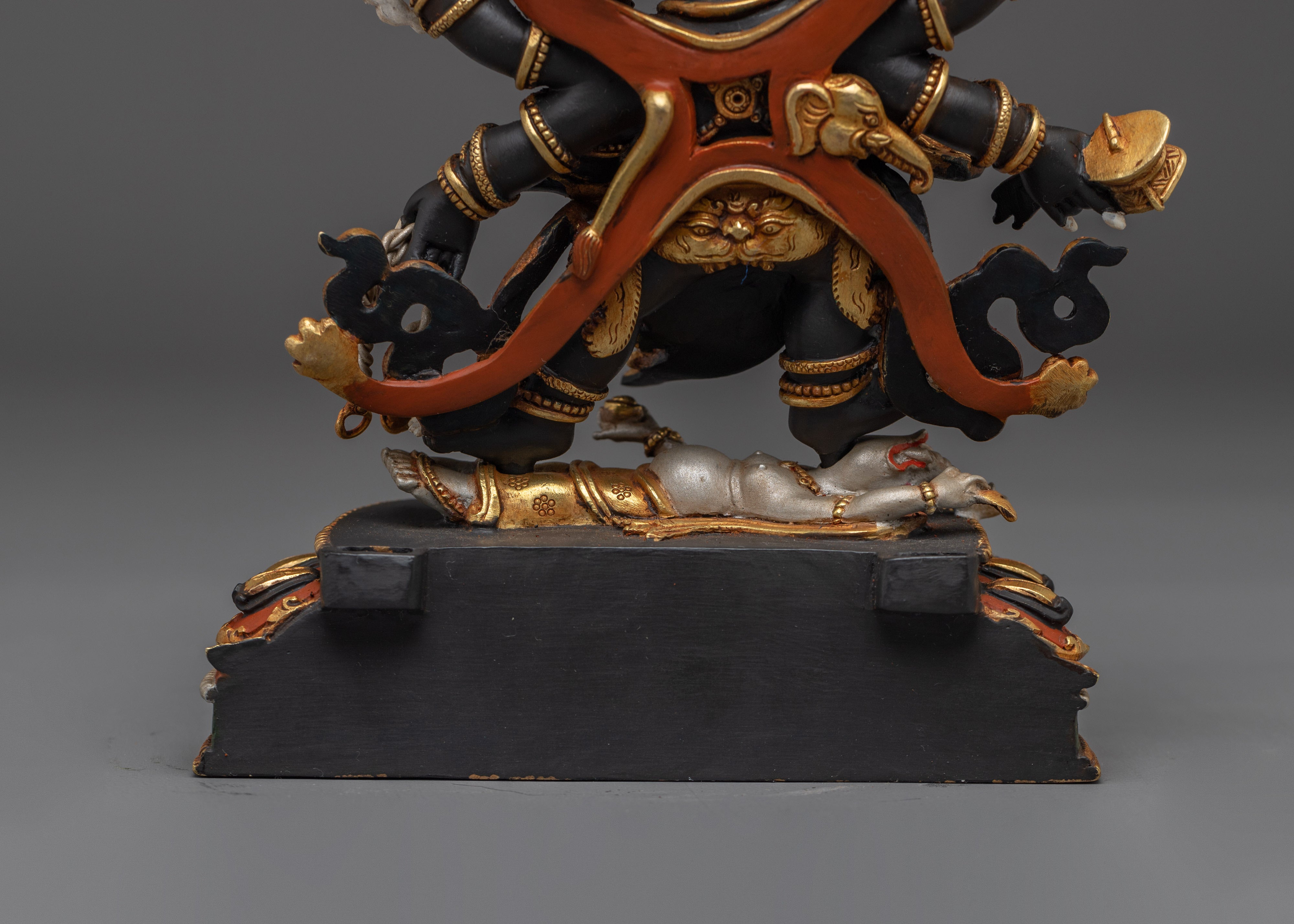 Six Armed Mahakala Copper Sculpture | Protector Deity for Your Altar