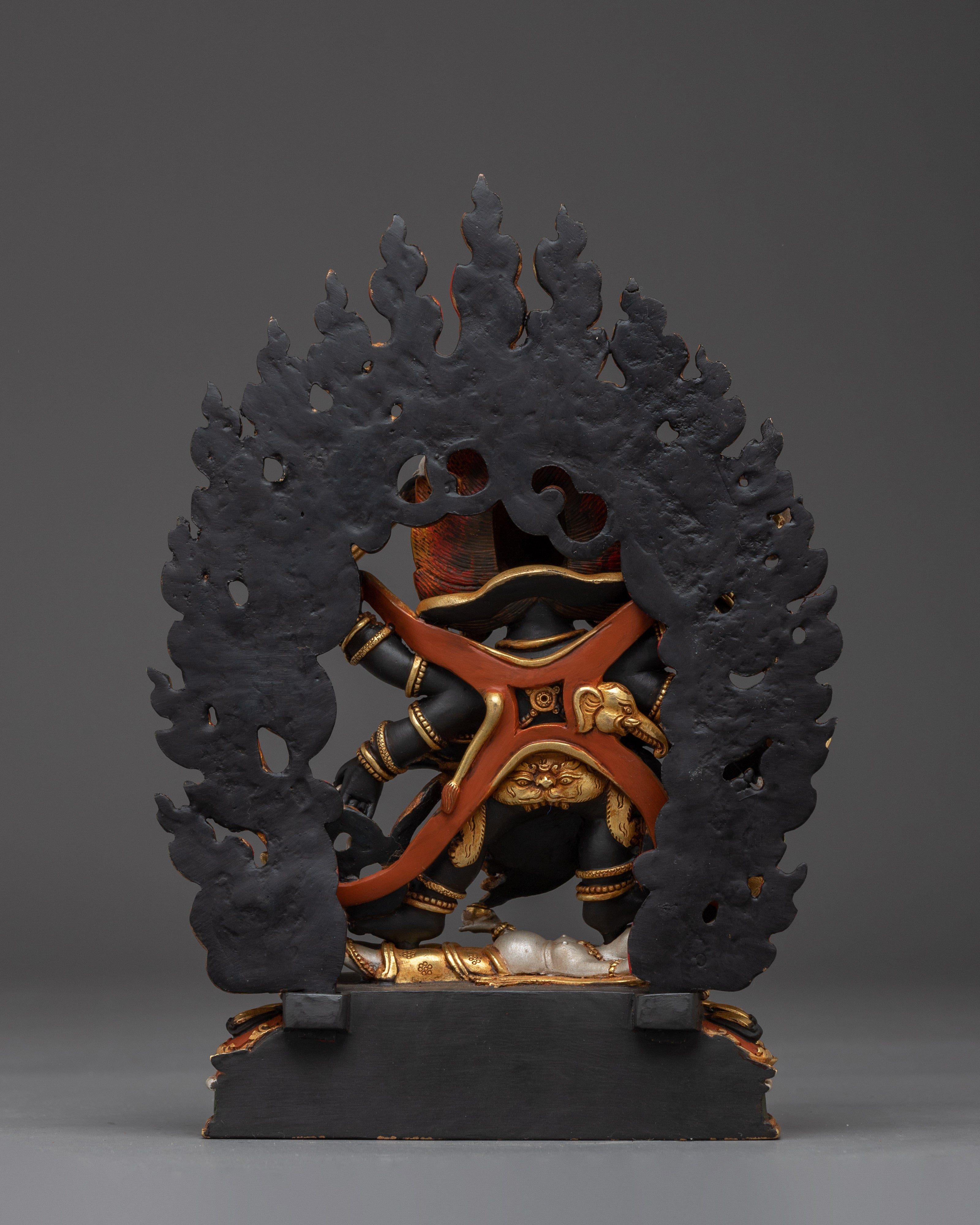 Six Armed Mahakala Copper Sculpture | Protector Deity for Your Altar
