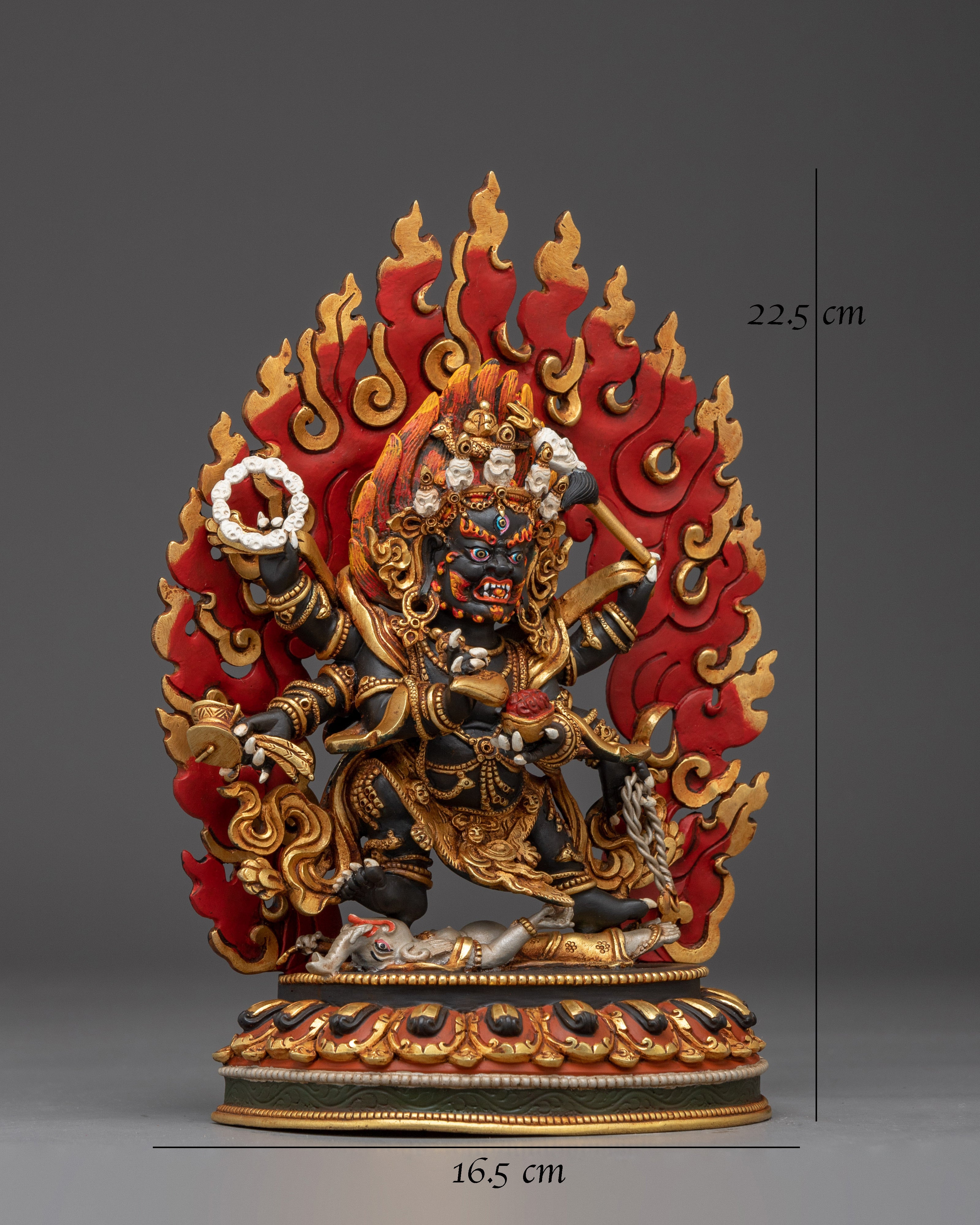 Six Armed Mahakala Copper Sculpture