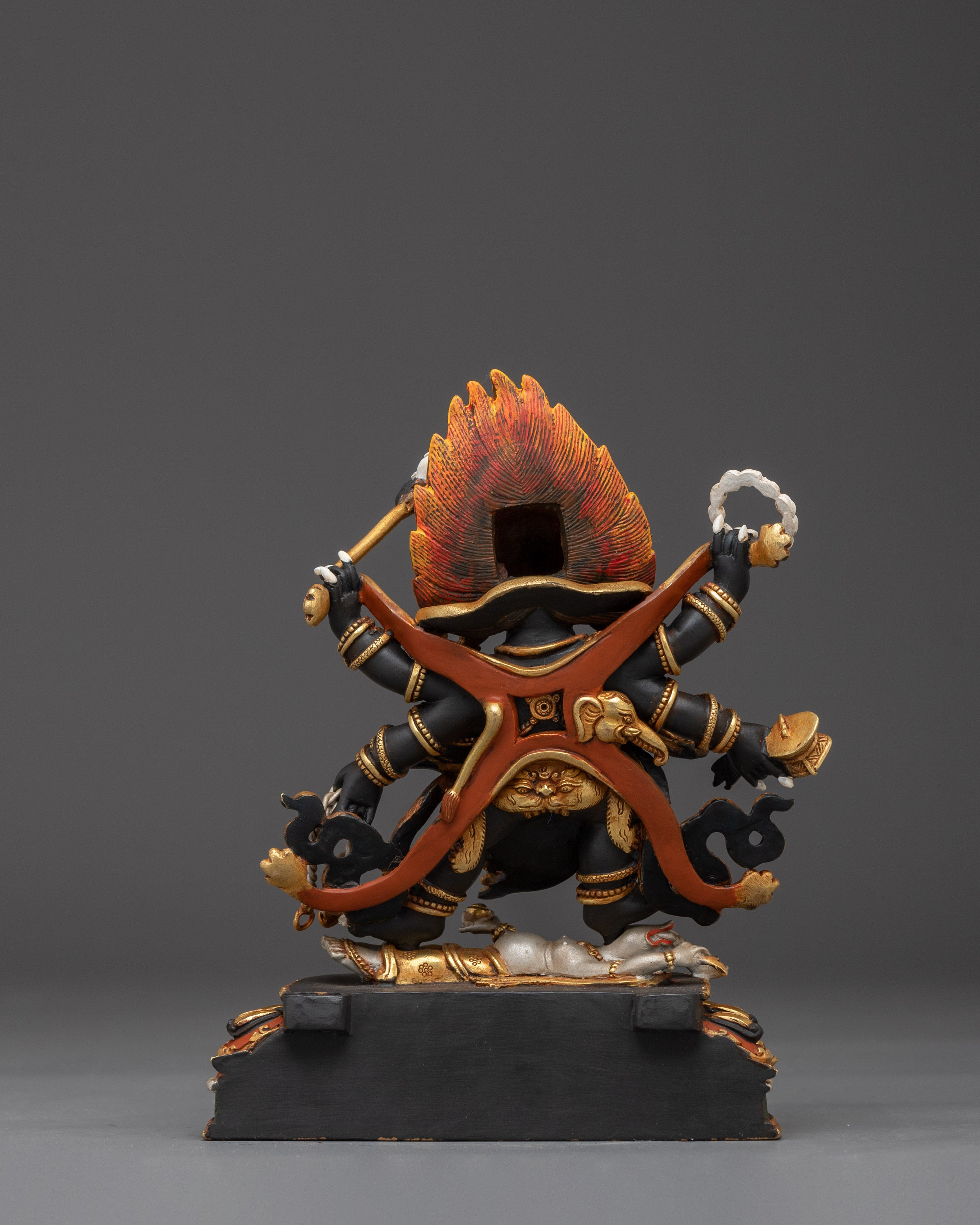 Six Armed Mahakala Copper Sculpture | Protector Deity for Your Altar
