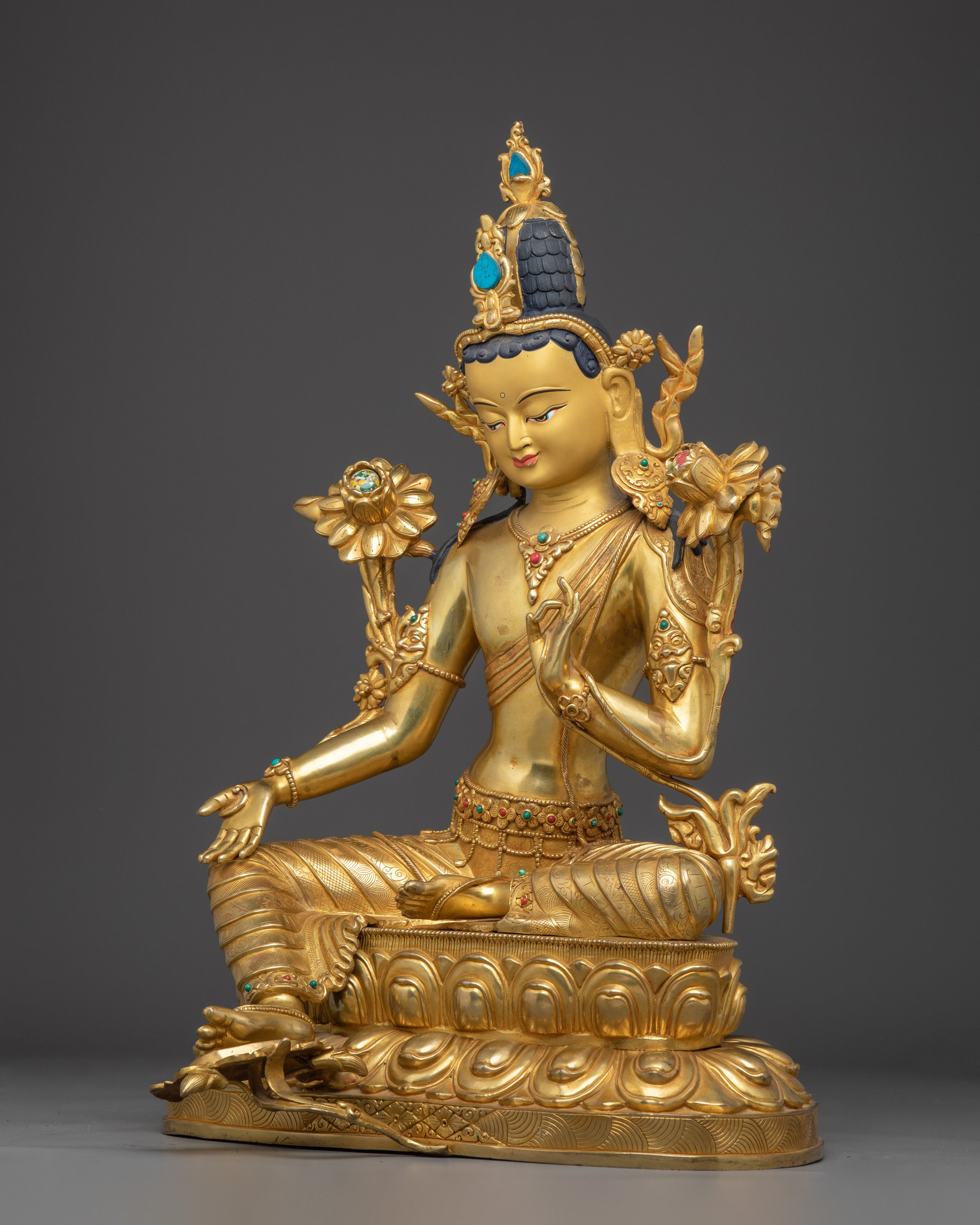 Majestic Green Tara Statue: Mother of Liberation