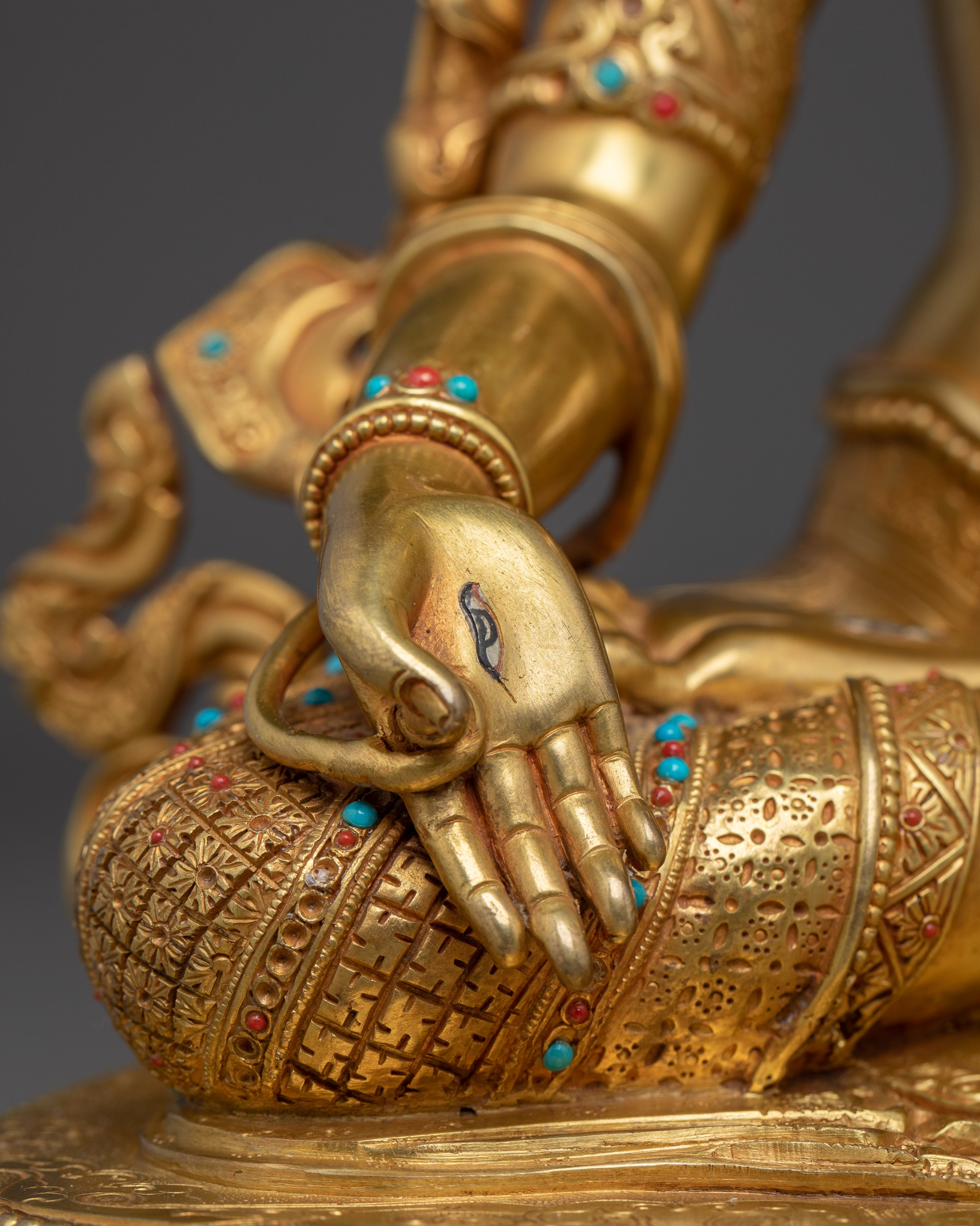 Copper White Tara Statue: Buddhist Healing Tara