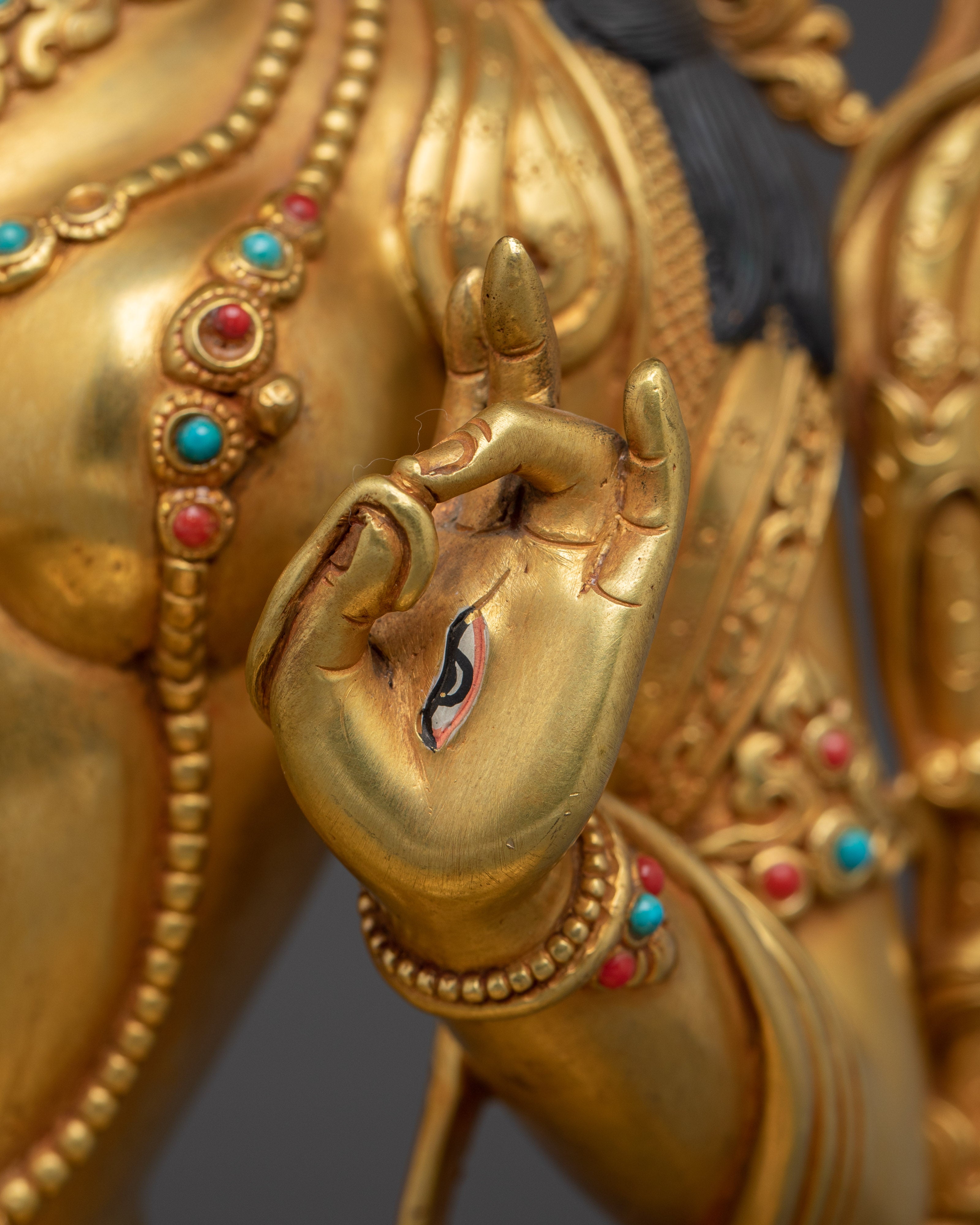 Copper White Tara Statue: Buddhist Healing Tara